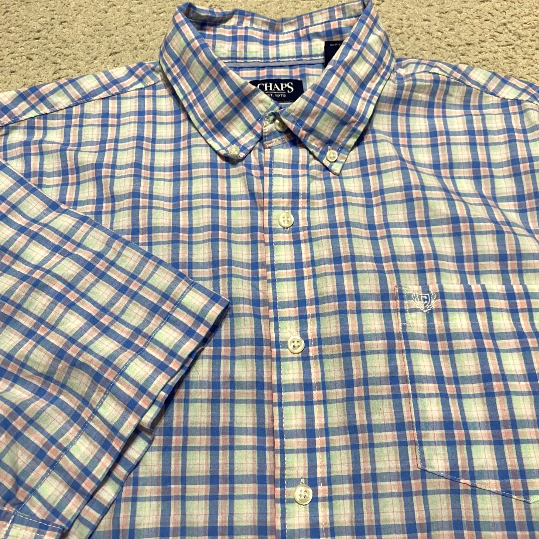 Chaps Chaps Ralph Lauren Mens XL Shirt Multicolor Plaid Short Sleeve Button Down Shirt Size US XL / EU 56 / 4 - 5 Thumbnail