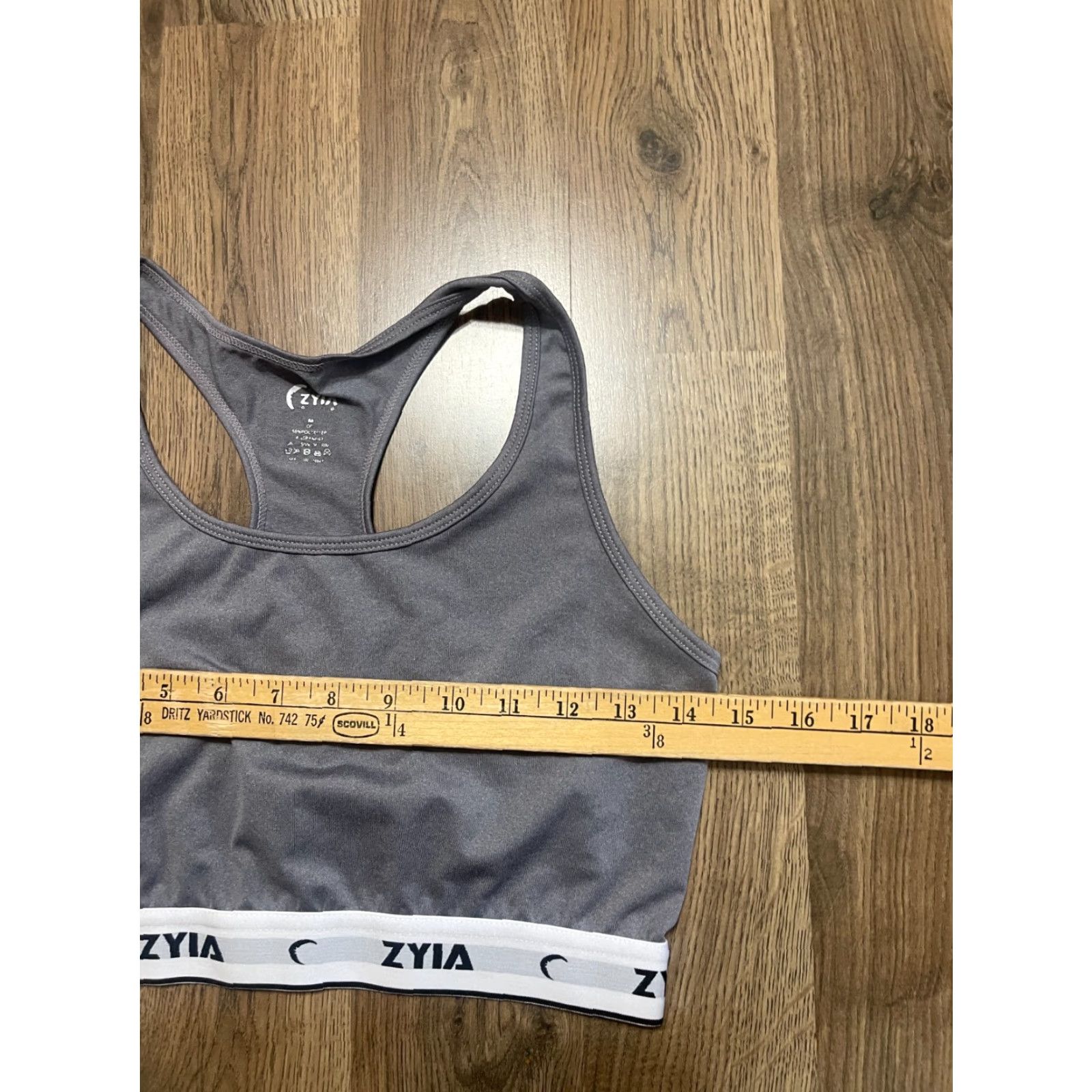 Vintage ZYIA Active Sports Bra Women M Gray Sports Bra Athletic Wear Ladies Medium Gray Modern Sports Size ONE SIZE - 6 Thumbnail