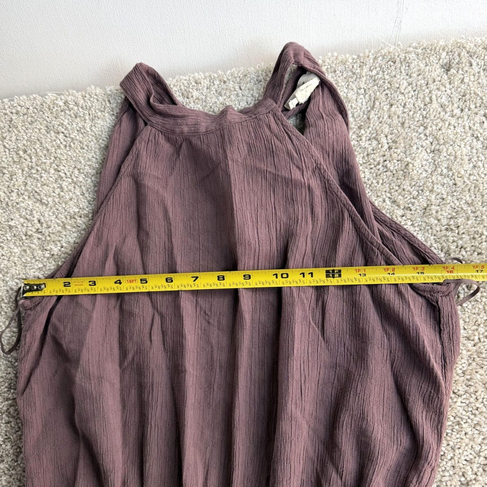 O'Neill O'Neill Jumpsuit Womens M Purple Gauze Sleeveless High Neck Elastic Waist | Casual Travel Solid 1 Piece Summer Size 32" / US 10 / IT 46 - 6 Thumbnail