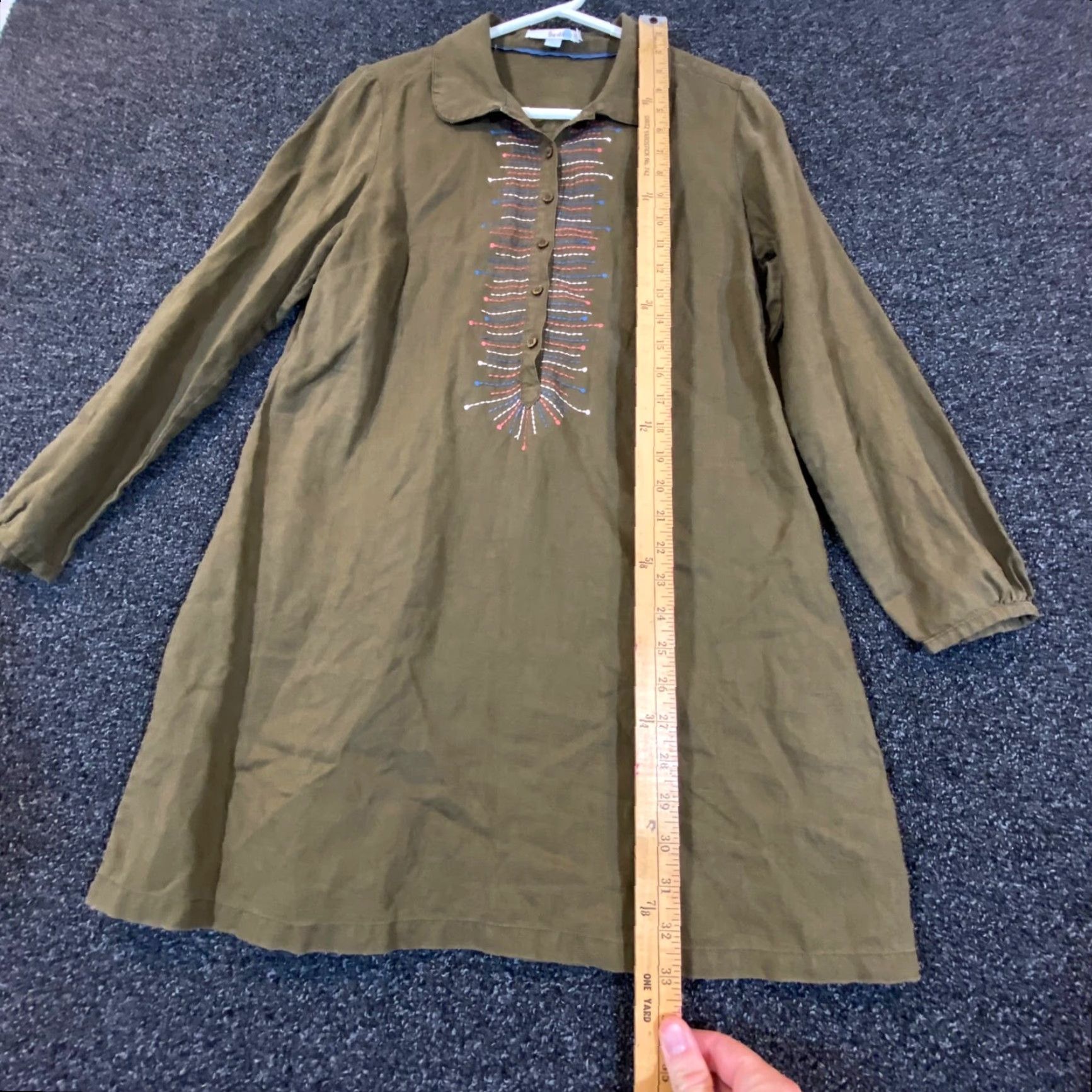 Boden BODEN Dress Womens US 8 Olive-Ish Brown Tunic Mini Stitched 3/4 Sleeve Casual Size M / US 6-8 / IT 42-44 - 4 Thumbnail
