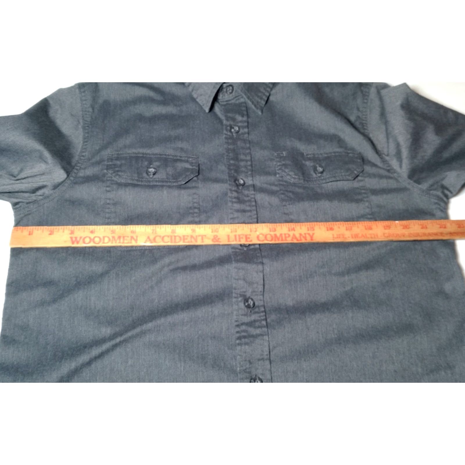 Wrangler Wrangler Shirt Men M Dark Gray Woven Stretch Long Sleeve Button-Up, Casual, Workwear, Size US M / EU 48-50 / 2 - 4 Thumbnail