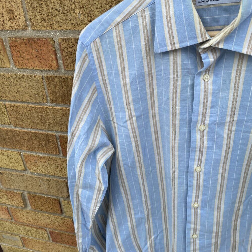 Alexander McQueen × Vintage RARE Alexander McQueen Striped Button Up Dress Shirt Large Size US L / EU 52-54 / 3 - 7 Thumbnail