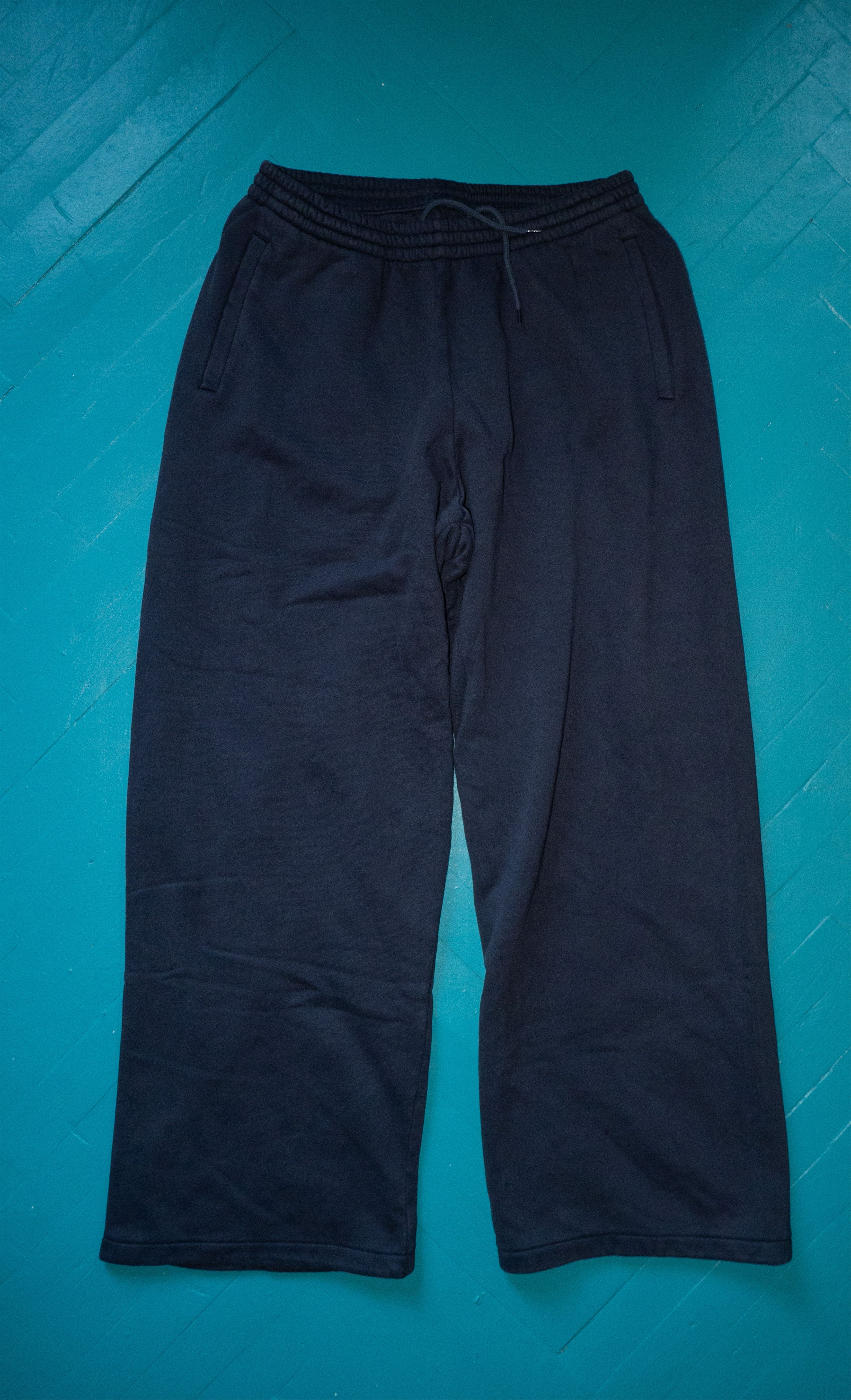 image of Yeezy Gap Balenciaga Wide Leg Double Layer Sweatpants L New in Navy, Men's (Size 34)