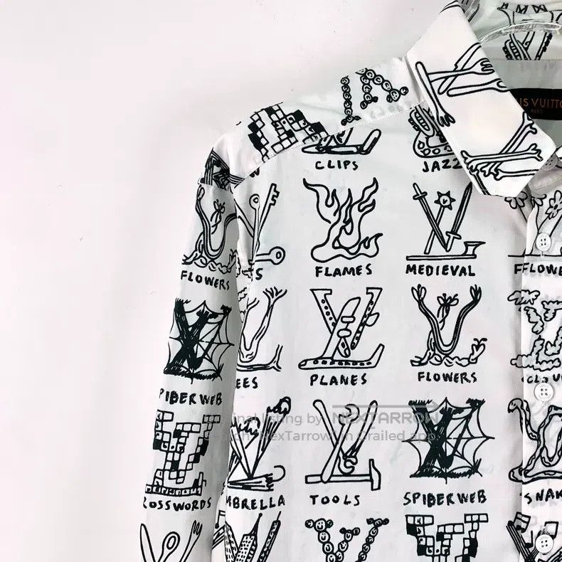 Louis Vuitton Louis Vuitton White logo doodle print full-print cotton la Size US S / EU 44-46 / 1 - 3 Thumbnail