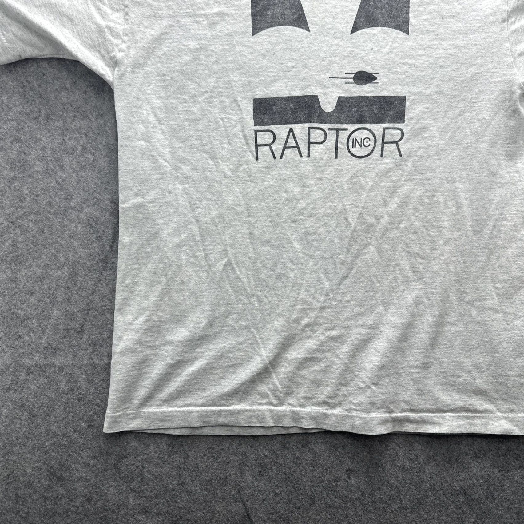 Fruit Of The Loom VINTAGE Raptor Inc Shirt Mens Large Gray Graphic Tee Fruit Of The Loom 90s y2k Size US L / EU 52-54 / 3 - 4 Thumbnail