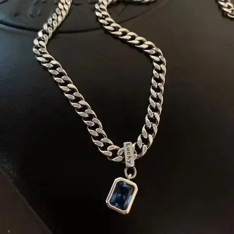 Other Square Blue Zirconia Pendant Necklace Size ONE SIZE - 3 Thumbnail