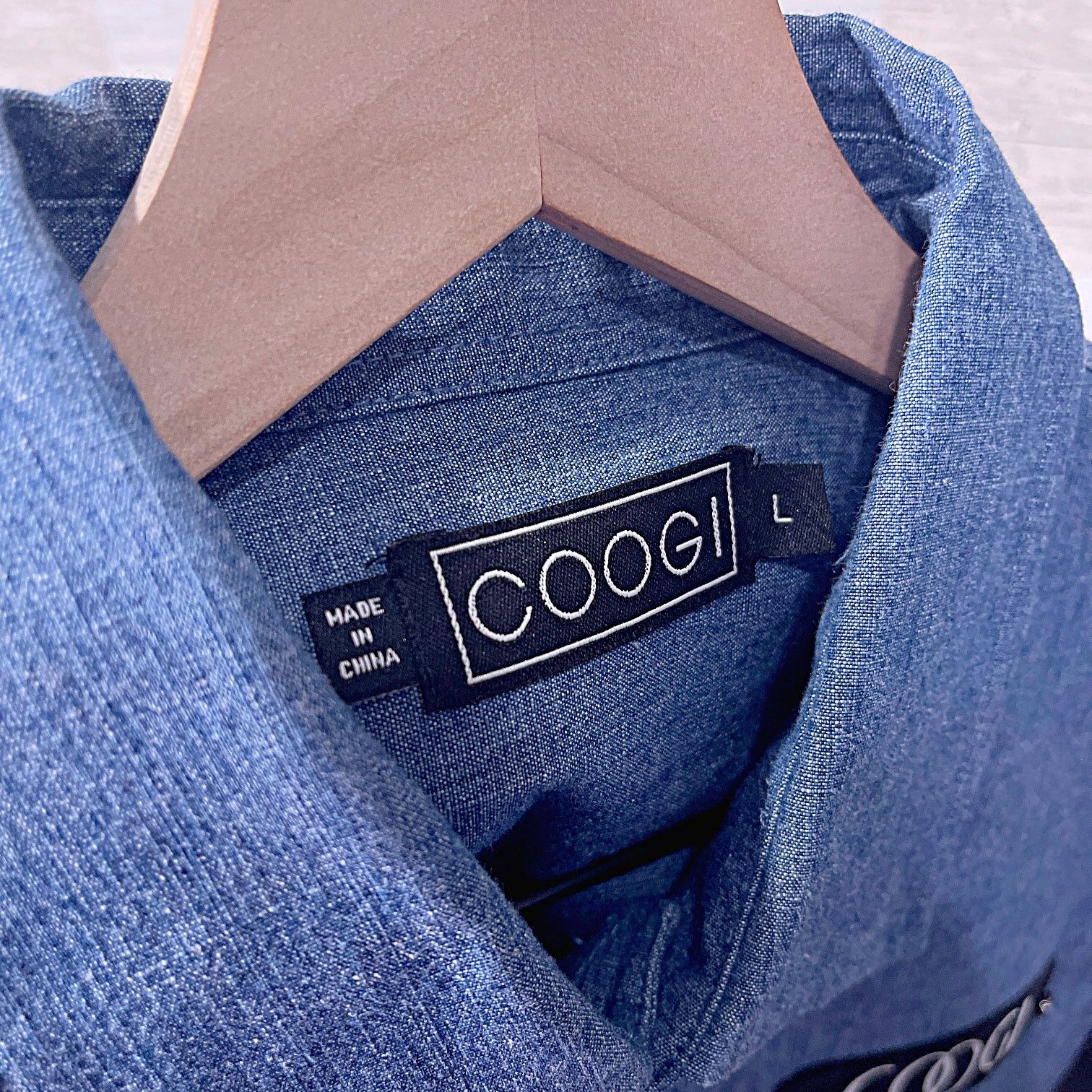 Coogi COOGI Cursive Logo Denim Shirt Blue Mens Large Size US L / EU 52-54 / 3 - 6 Thumbnail