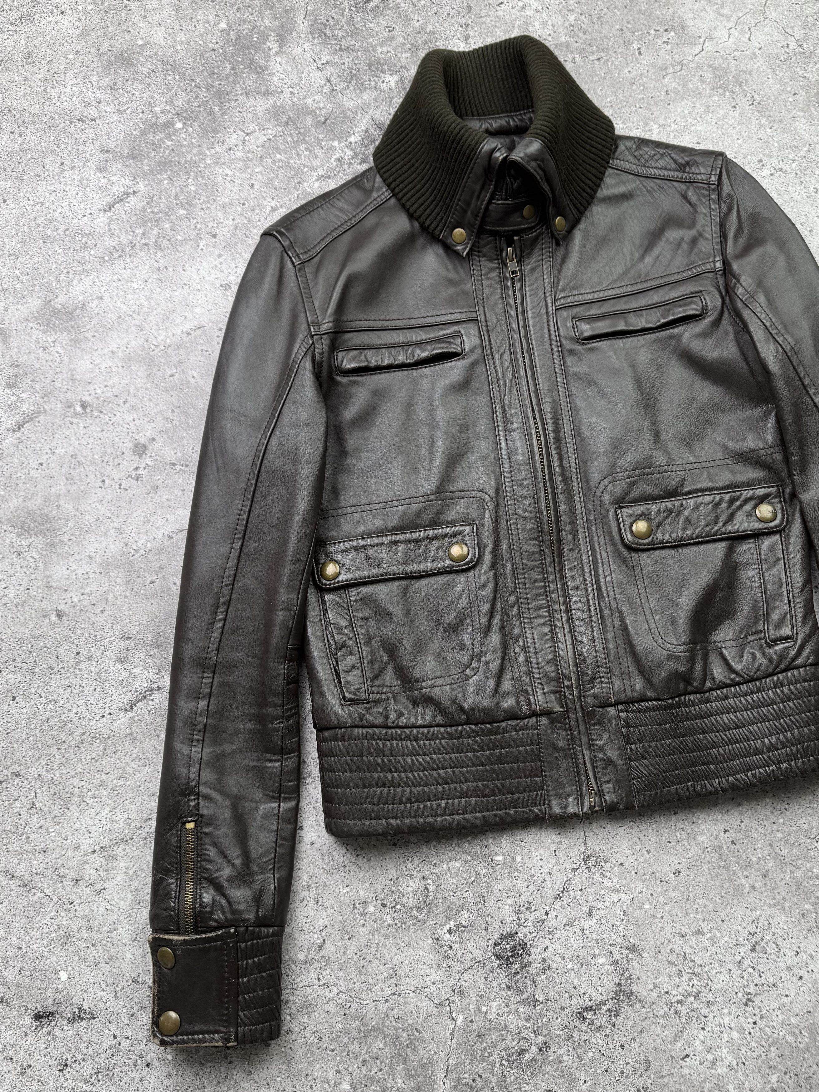 Japanese Brand Vintage Cropped Leather Jacket C397(V102) Size M / US 6-8 / IT 42-44 - 2 Thumbnail