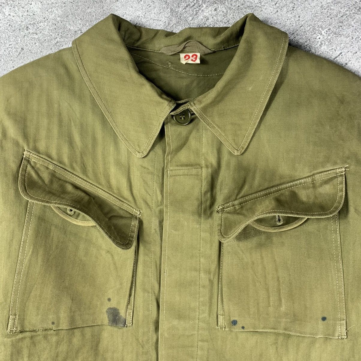 Vintage 60’s Danish Army Military HBT Field Jacket Size US L / EU 52-54 / 3 - 7 Thumbnail