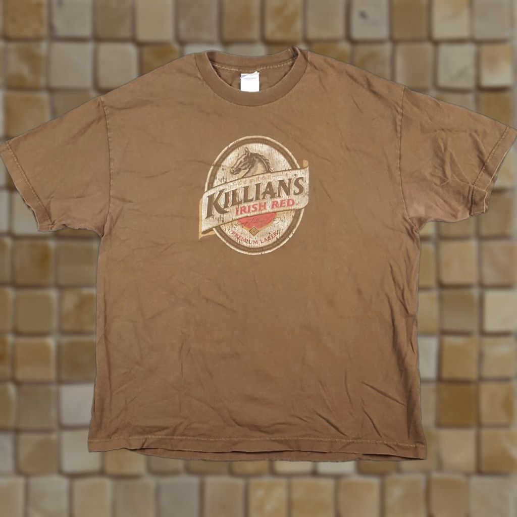 George VINTAGE George Killians Irish Red Beer Amber Lager Men's Size XL Retro Alcohol T Shirt Shirt XL Brown Cotton Embroidered Logo 90s 00s Vintage Mens Size US XL / EU 56 / 4 - 1 Thumbnail