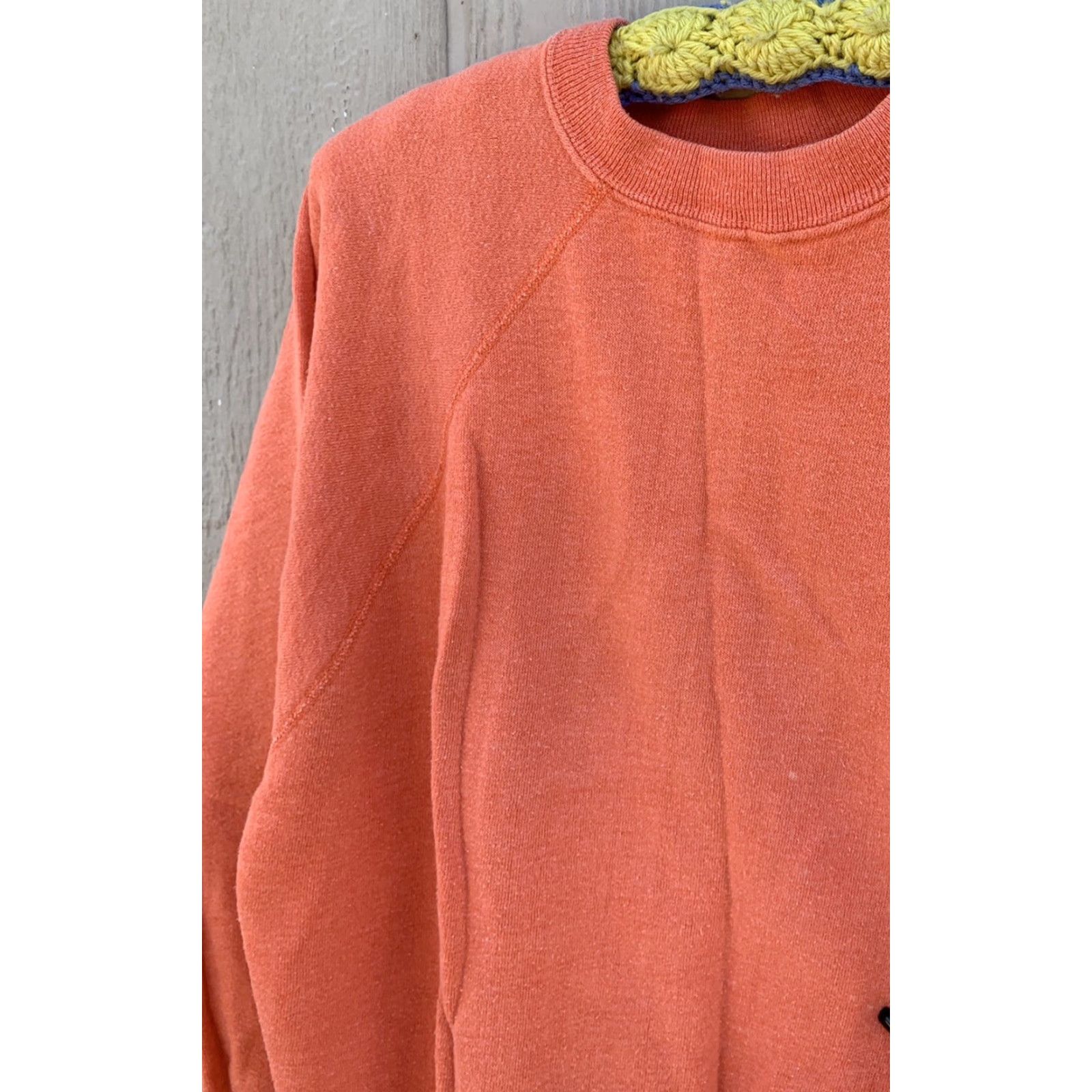Vintage VINTAGE ranglan sweatshirt orange M/L USA Unisex Adults Sweatshirt Pullover Winter Free Shipping? (cannot add) Size US M / EU 48-50 / 2 - 6 Thumbnail