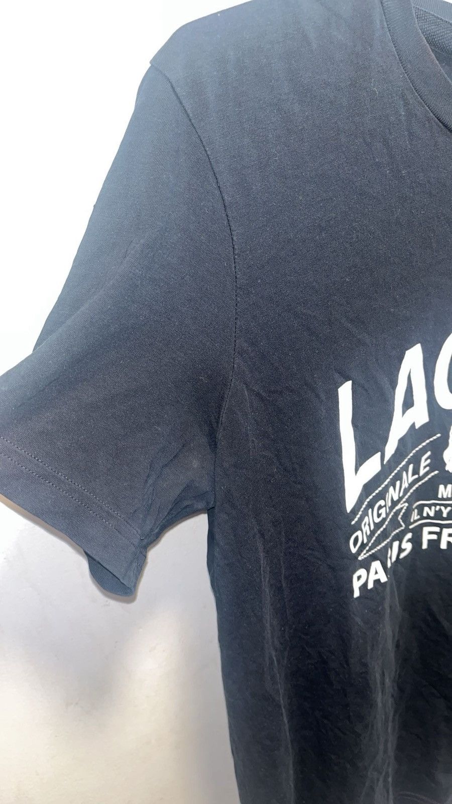 Lacoste Black graphic Lacoste shirt with white logo Size US M / EU 48-50 / 2 - 3 Thumbnail