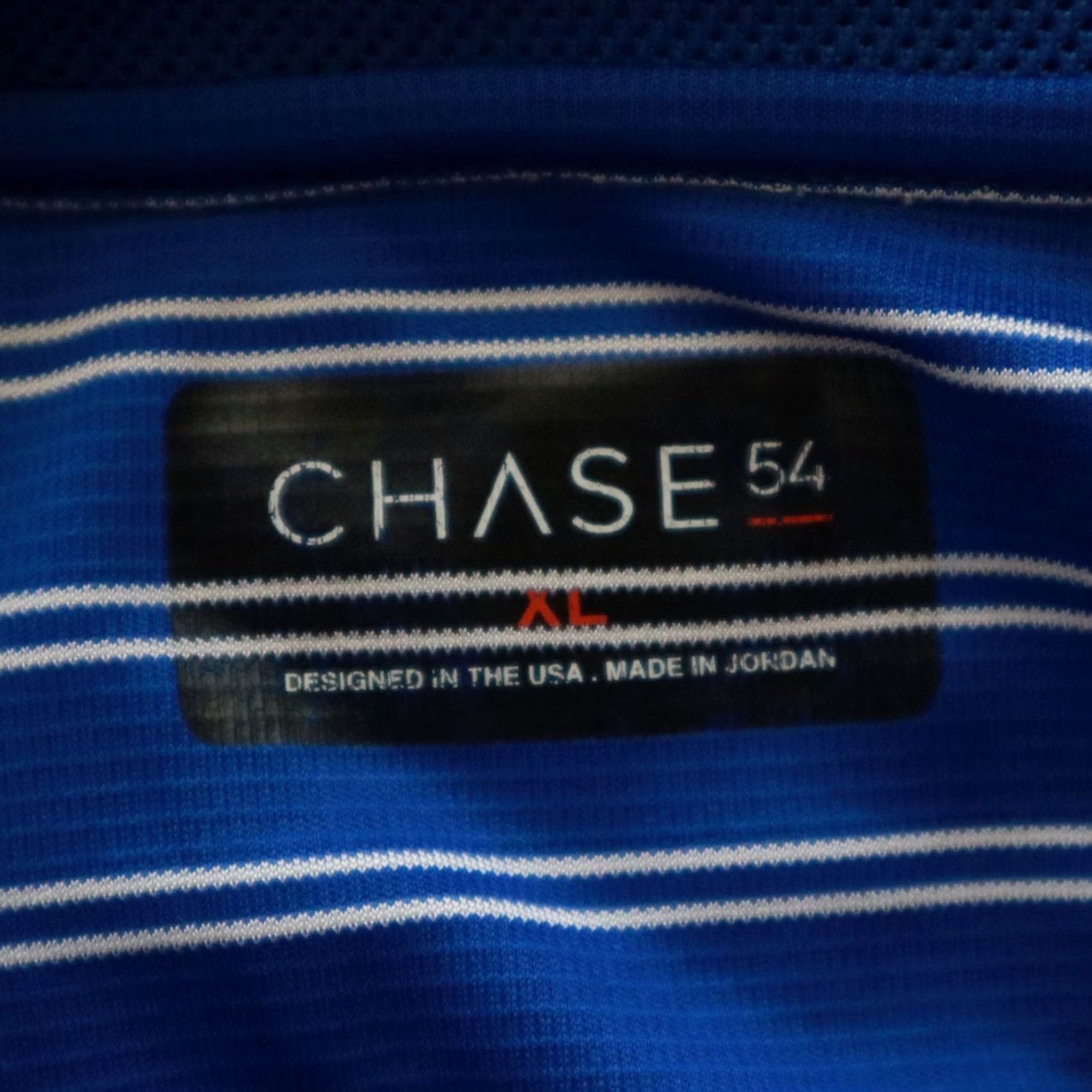 Vintage Chase 54 Polo Shirt Mens XL Blue Striped Short Sleeve Texas Longhorn Golf Club Size US XL / EU 56 / 4 - 6 Thumbnail