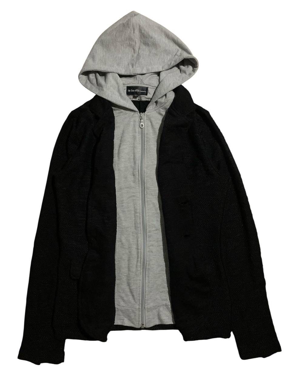 In The Attic In The Attic Black Knit Cardigan with Gray Hoodie Insert Size US L / EU 52-54 / 3 - 3 Thumbnail