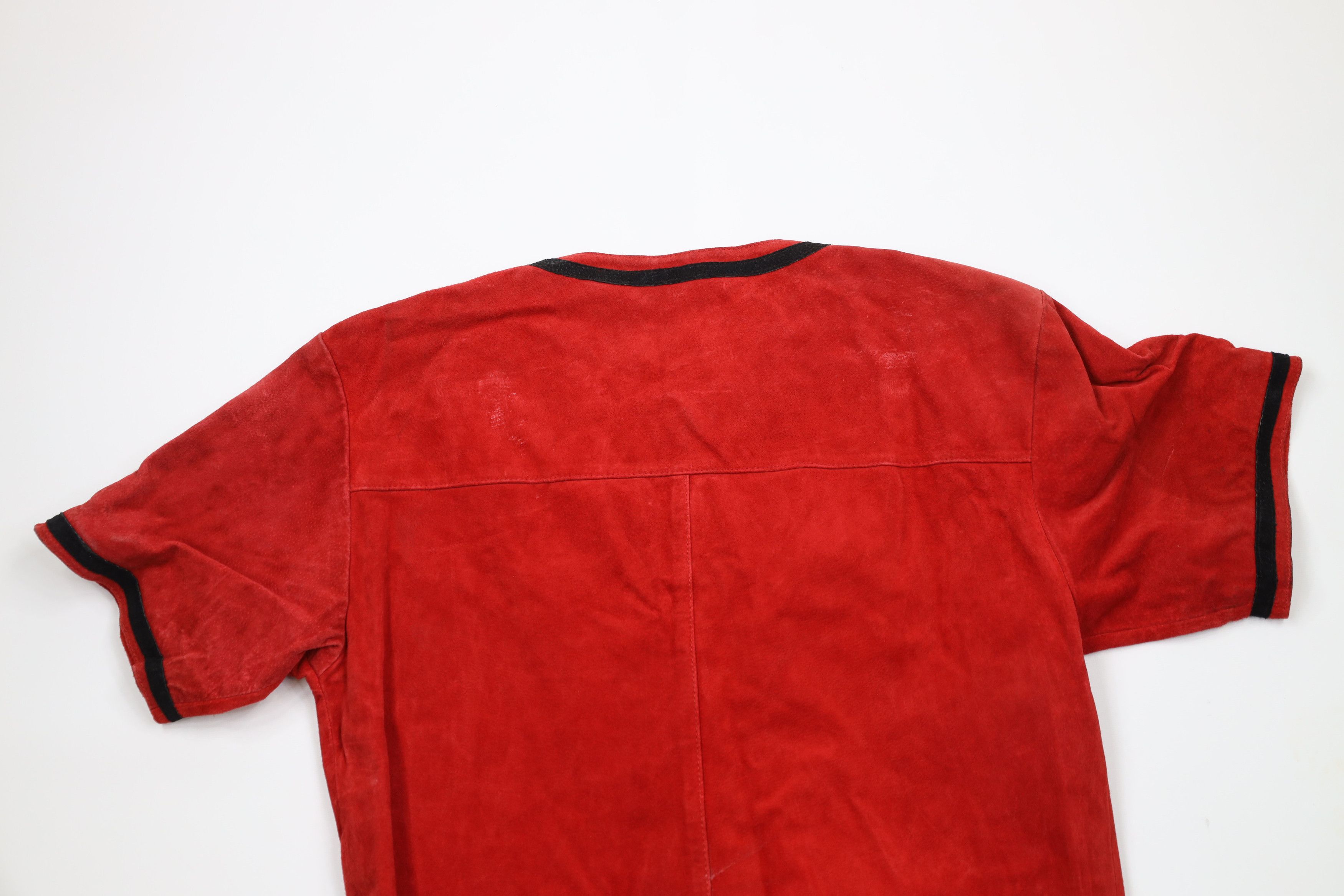 Deadstock Vintage 90s Streetwear Suede Leather Shorts Suit