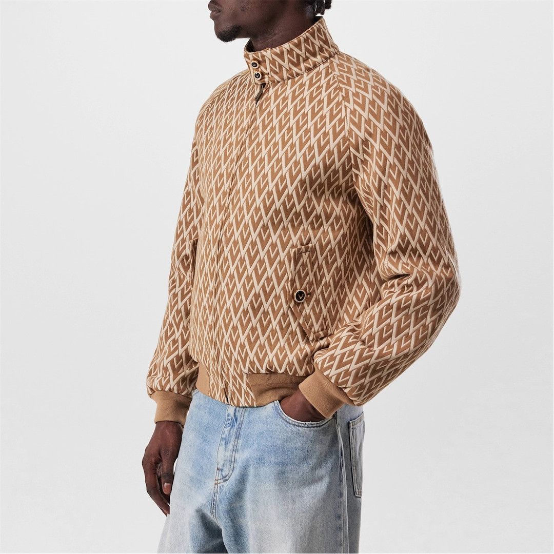 Valentino o1g2r1mq0526 All Over Logo Wool Jacket in Camel/Cream Size US S / EU 44-46 / 1 - 5 Thumbnail