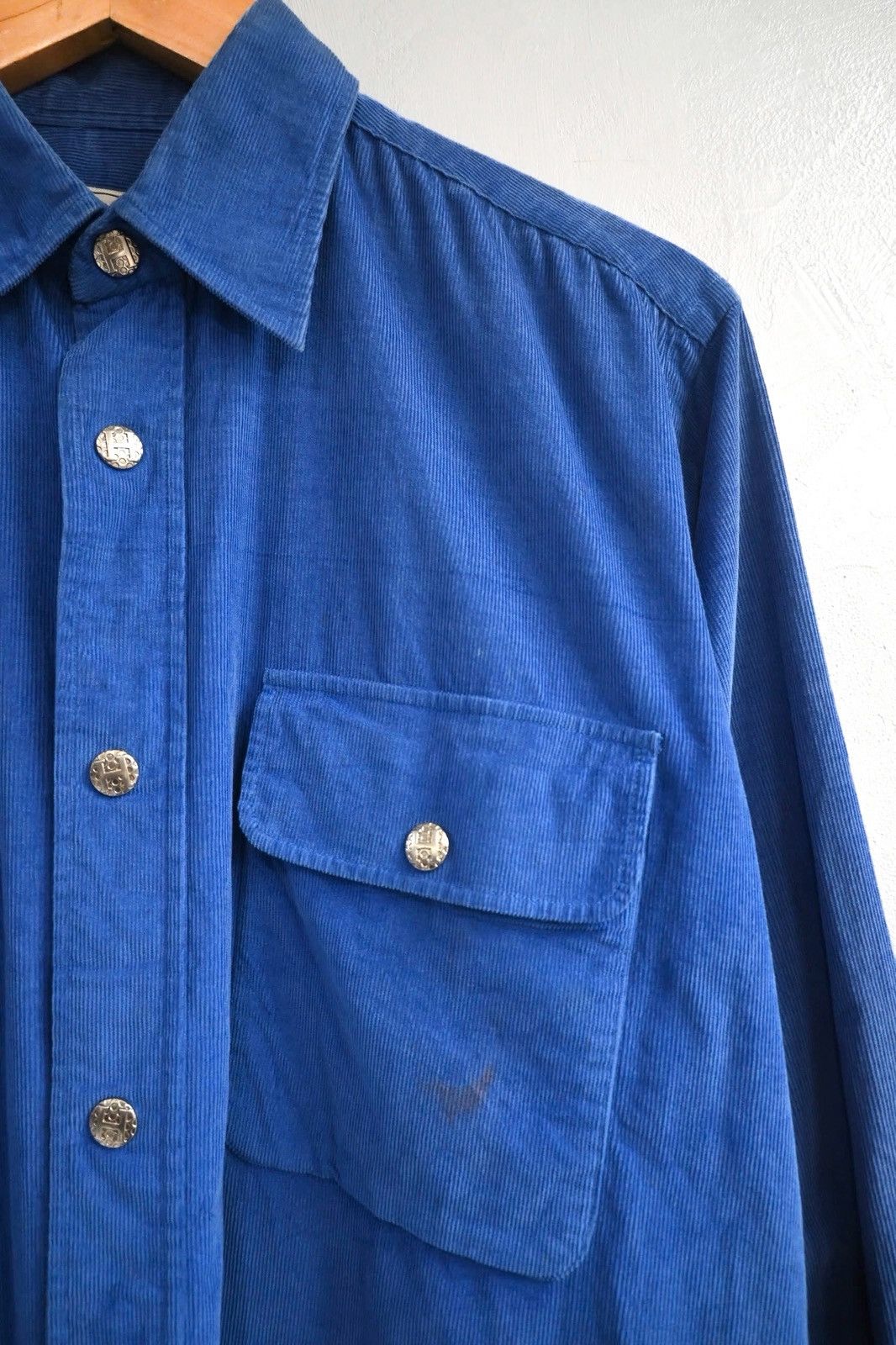 Hermes Hermes Blue Corduroy Shirt Size US M / EU 48-50 / 2 - 2 Thumbnail