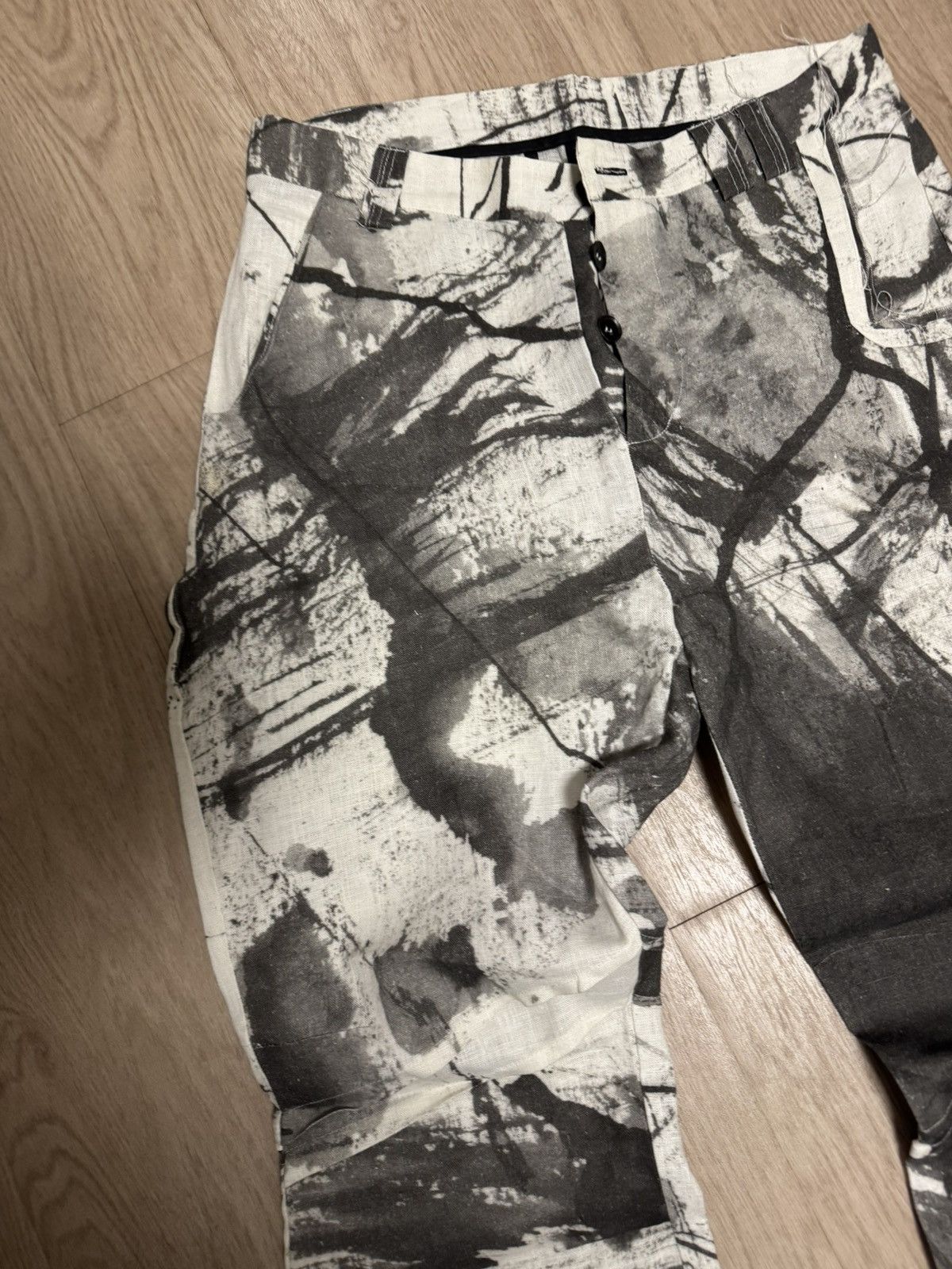 Other Handmade Abstract Print Linen Trousers – Size M Size US 32 / EU 48 - 4 Thumbnail