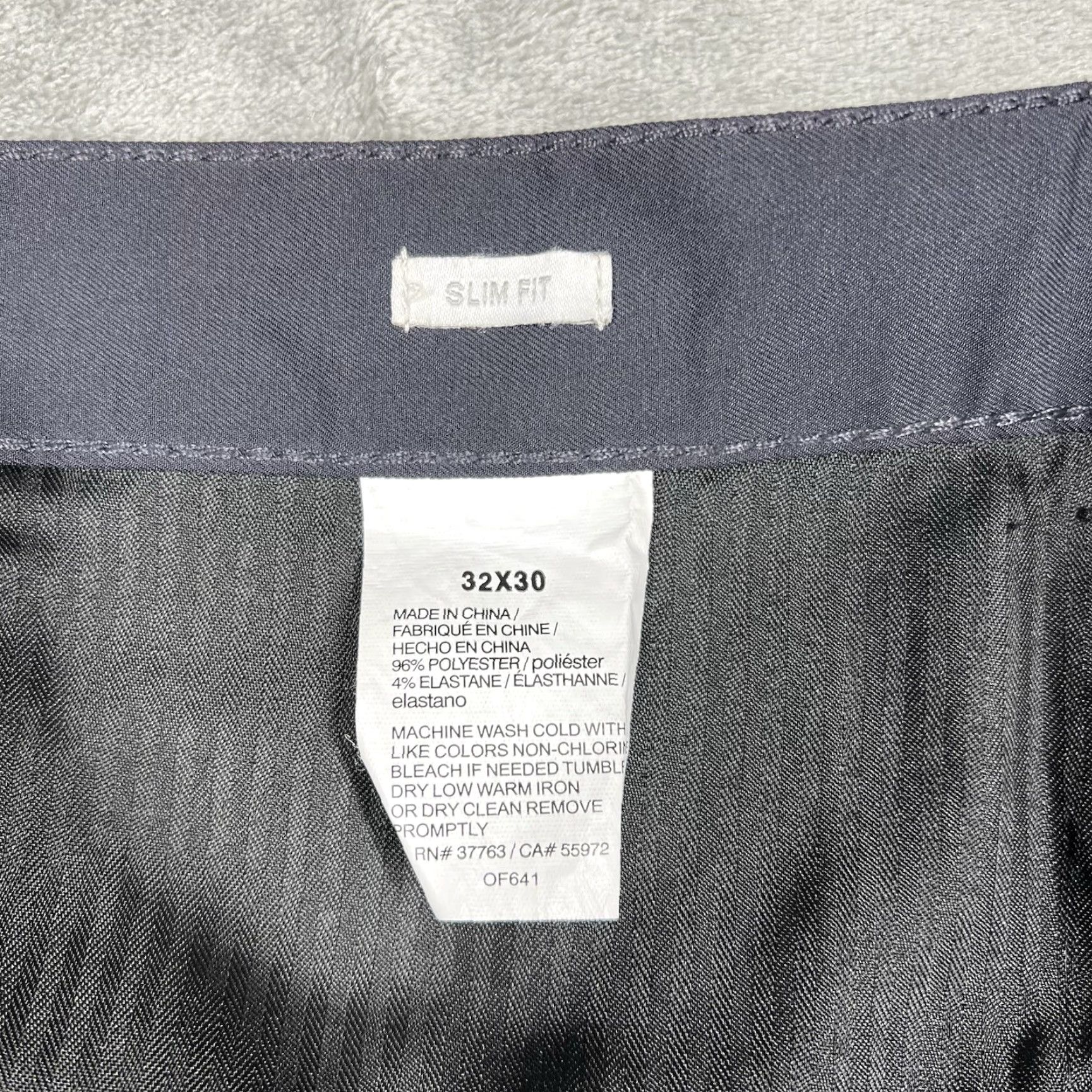Perry Ellis Perry Ellis Portfolio Gray Slim Fit Formal Office Dress Pants Slacks Men's 32x30 Black Plaid Slim Leg Flat Front Zip Button Size US 32 / EU 48 - 4 Thumbnail