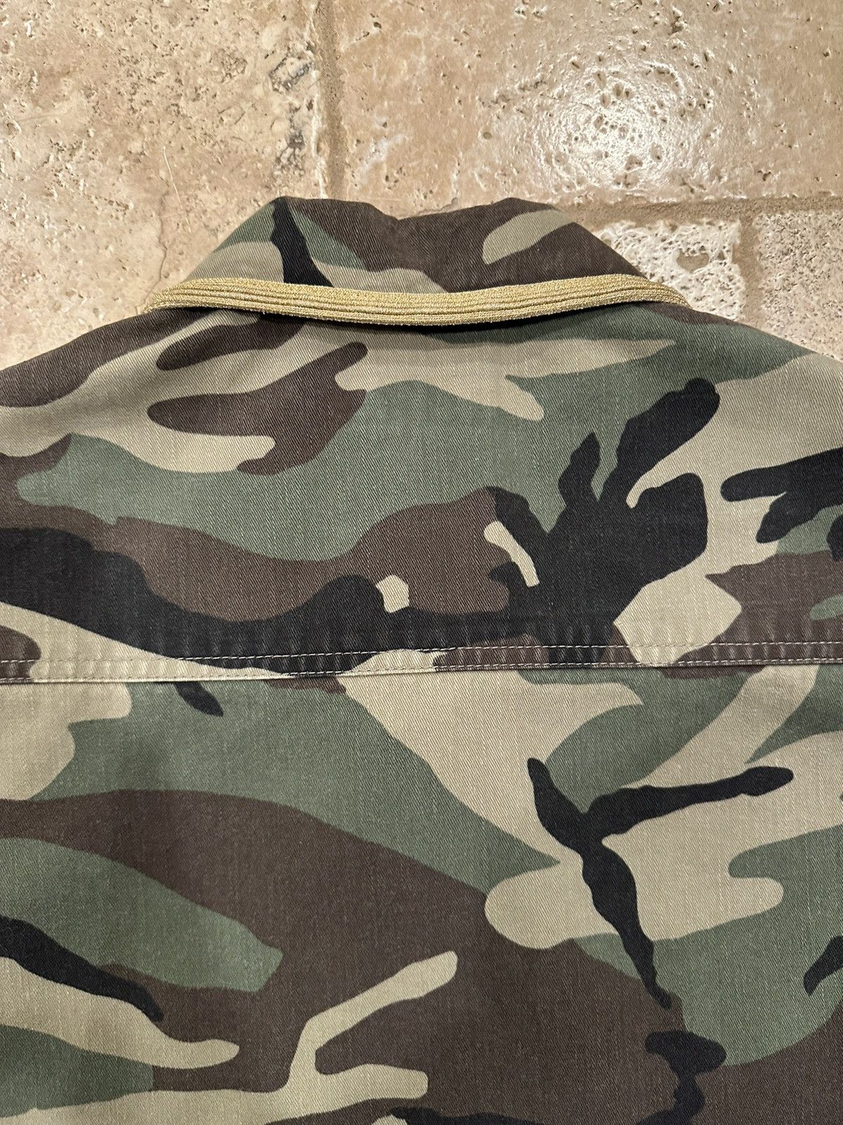 Hedi Slimane × Saint Laurent Paris Saint Laurent x Hedi Gold Trimmed M65 Military Camo Jacket Size US L / EU 52-54 / 3 - 14 Thumbnail
