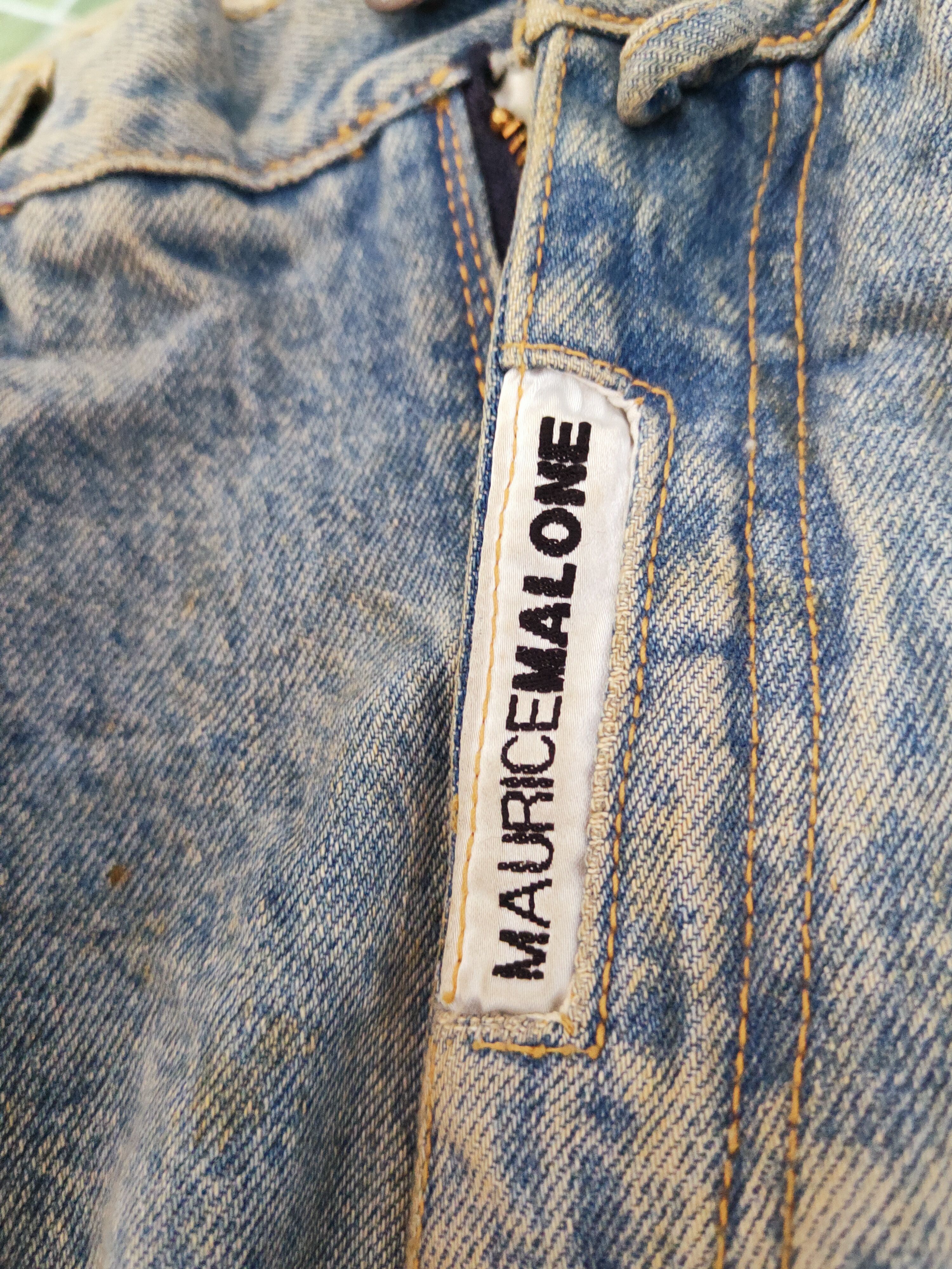 Japanese Brand × Vintage Super Rare Maurice Malone Blue Distressed Ripped Jeans Size US 37 - 16 Thumbnail