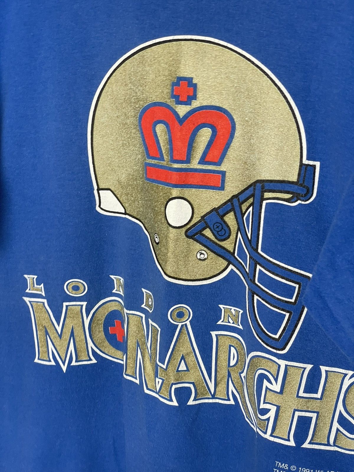 Vintage Vintage 90s London Monarchs Tshirt 1999 NFL Crewneck Size US XL / EU 56 / 4 - 11 Thumbnail