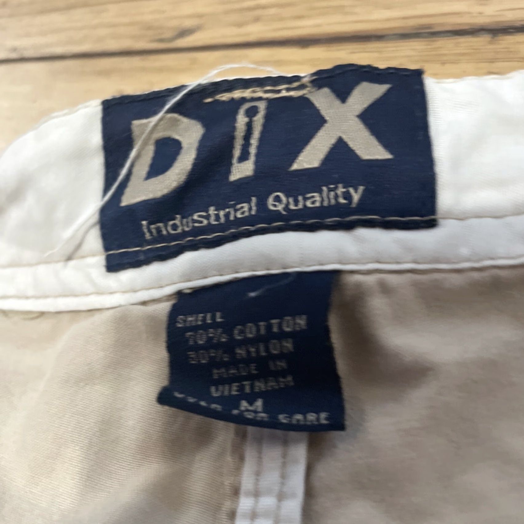 Vintage DIX Cargo Shorts Men M Khaki Drawstring Nylon Blend Streetwear 33 Cargo Pocket Slim Beach Outdoor Navy Beige Casual Travel Pants Size US 34 / EU 50 - 7 Thumbnail