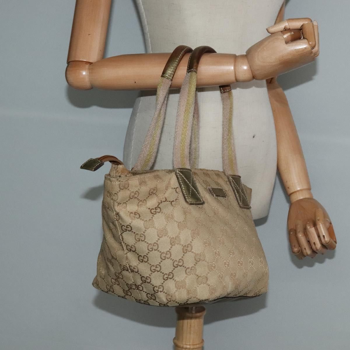 Gucci GUCCI GG Canvas Sherry Line Hand Bag Beige Gold Pink Size ONE SIZE - 21 Thumbnail