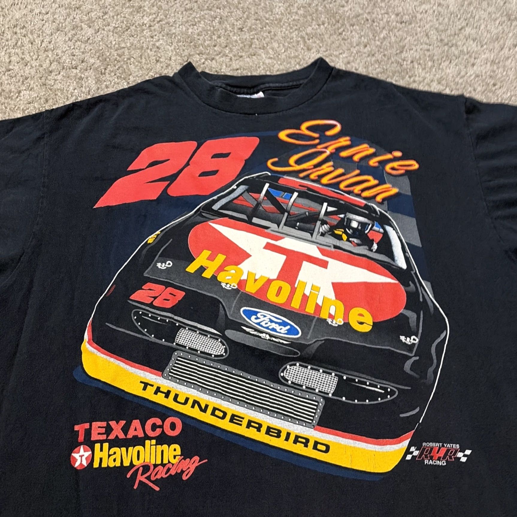 NASCAR VINTAGE Ernie Irvan Texaco Havoline NASCAR Racing Black T-Shirt XL Mens 90s Size US XL / EU 56 / 4 - 3 Thumbnail
