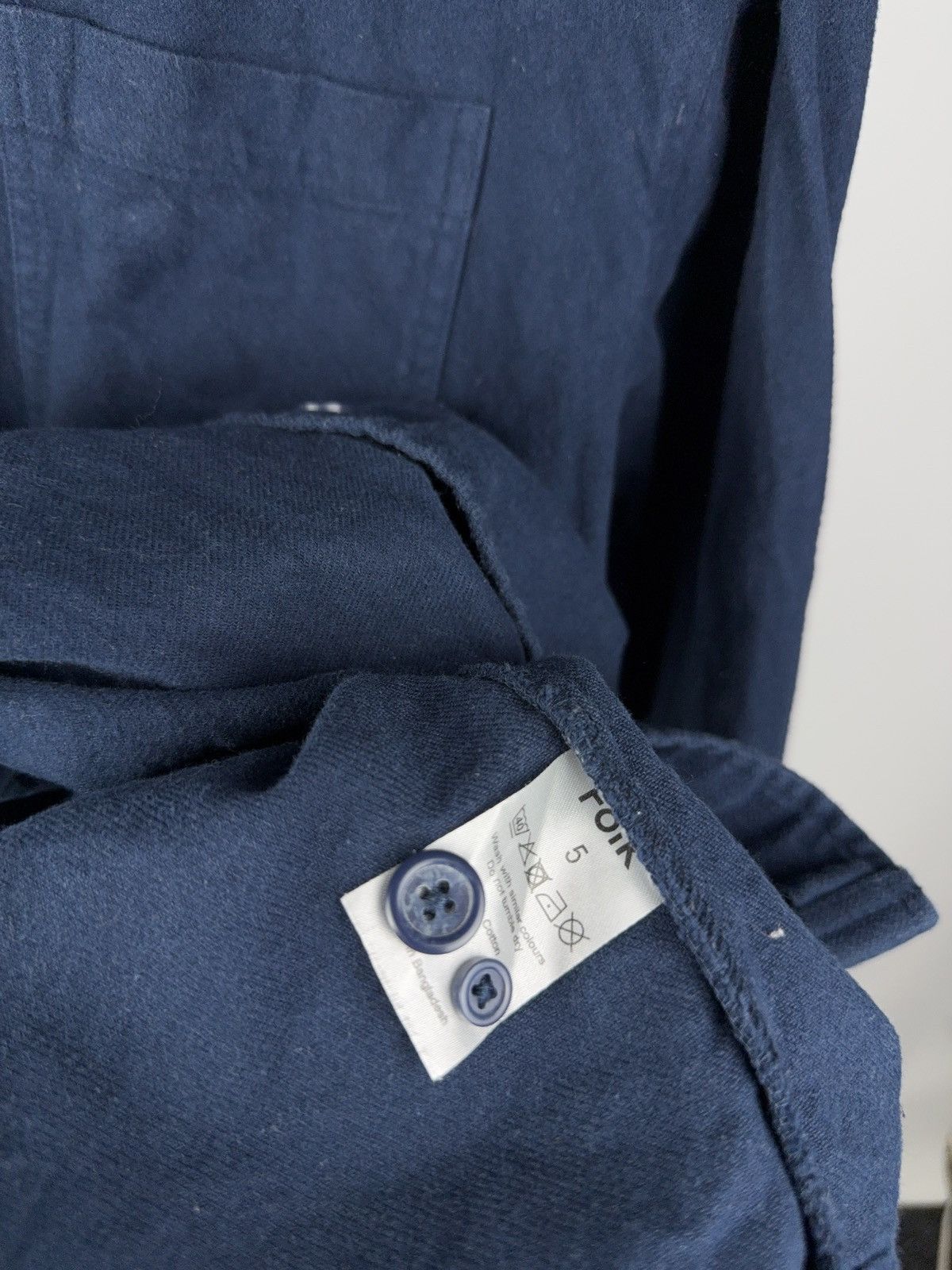 Folk Luxury Designer 00s FOLK Flannel Navy Shirt Size US L / EU 52-54 / 3 - 5 Thumbnail