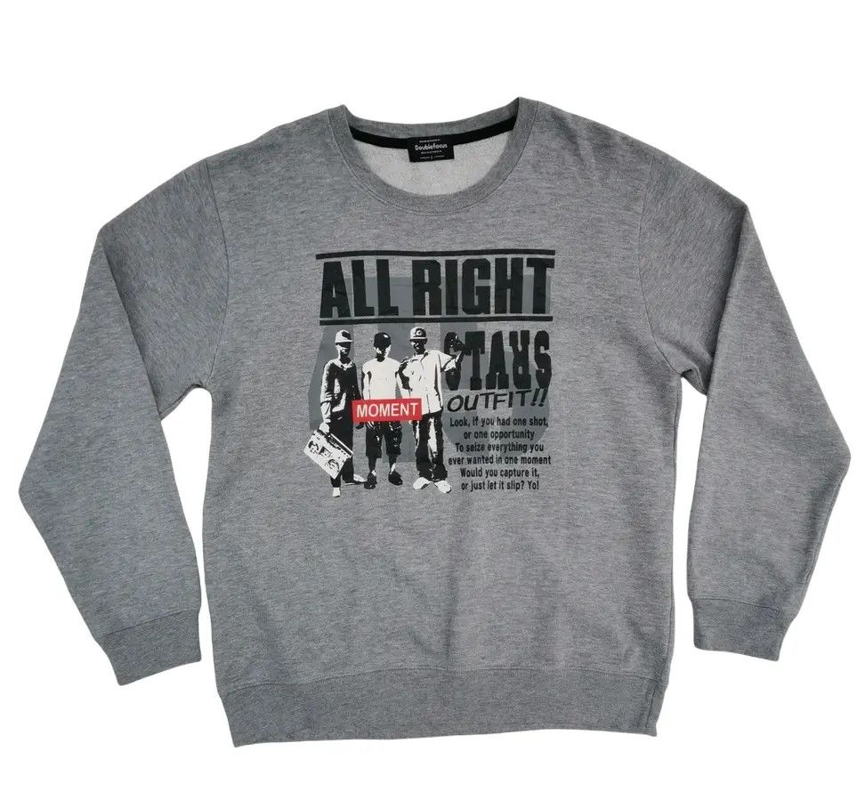 Japanese Brand Rare!!! Double Focus Hip Hop All Right Stars Sweatshirt Size US L / EU 52-54 / 3 - 1 Thumbnail