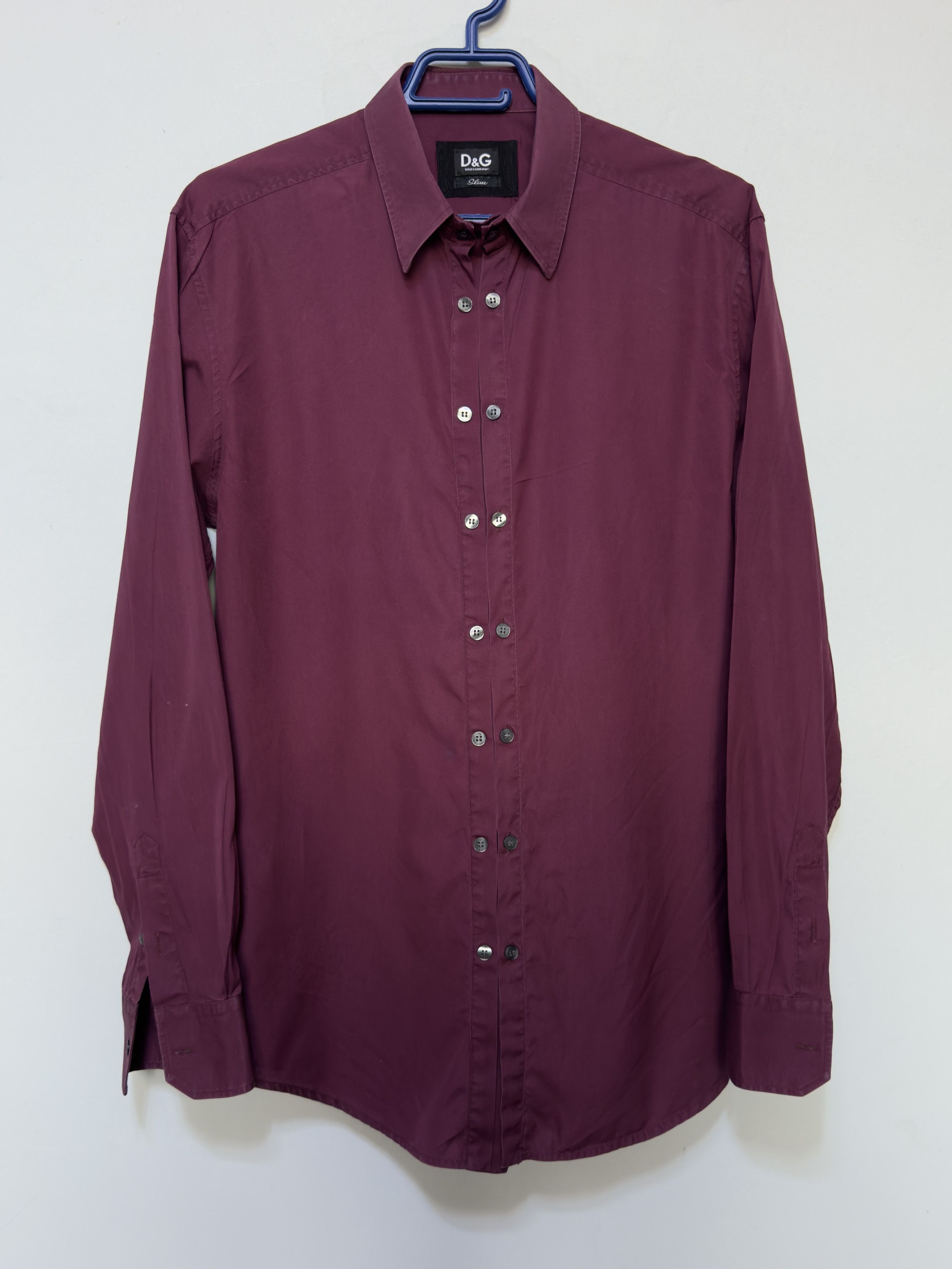Dolce & Gabbana Shirt 🔥 dolce and gabbana slim burgundy double breasted Size US L / EU 52-54 / 3 - 2 Thumbnail