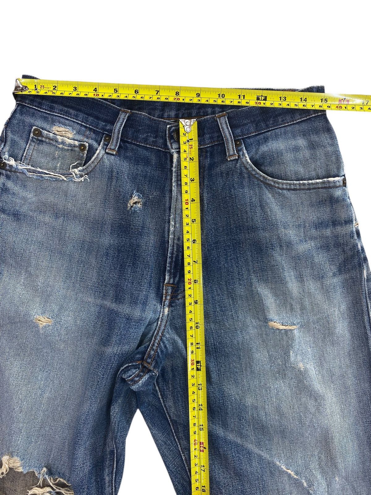 Japanese Brand Japanese Brans Faded Blue Wash Ripped Style Loose Jeans Size US 30 / EU 46 - 10 Thumbnail