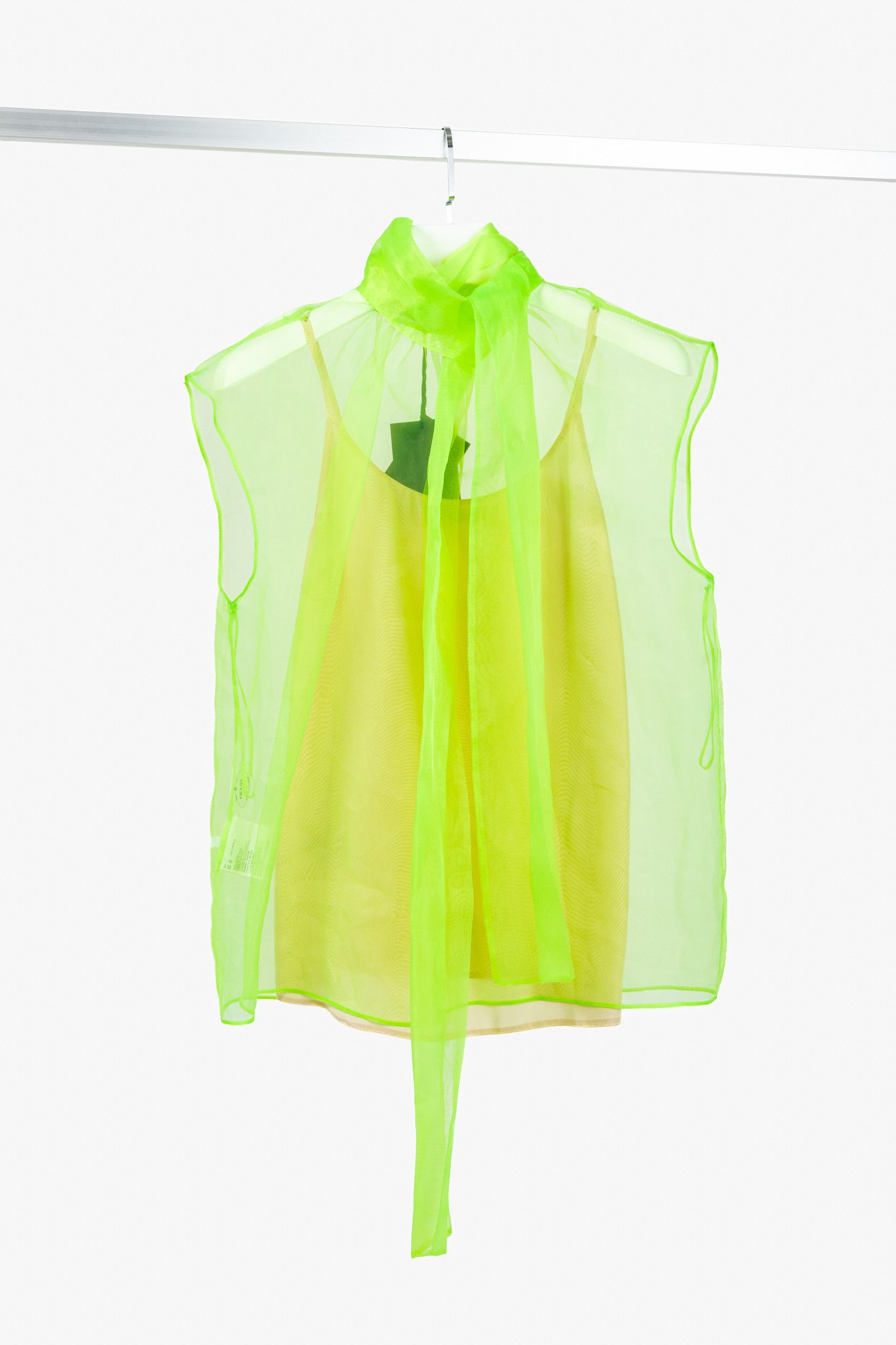 Prada Prada AW/18 Runway Organza Tie-Neck Sleeveless Blouse Size S / US 4 / IT 40 - 1 Thumbnail