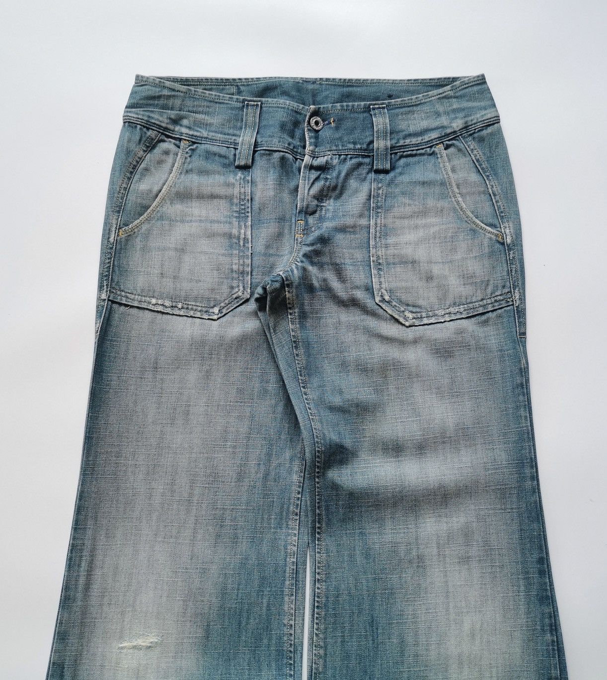 Diesel Wide Flared Bootcut Diesel Distressed Jeans Size 32" / US 10 / IT 46 - 3 Thumbnail