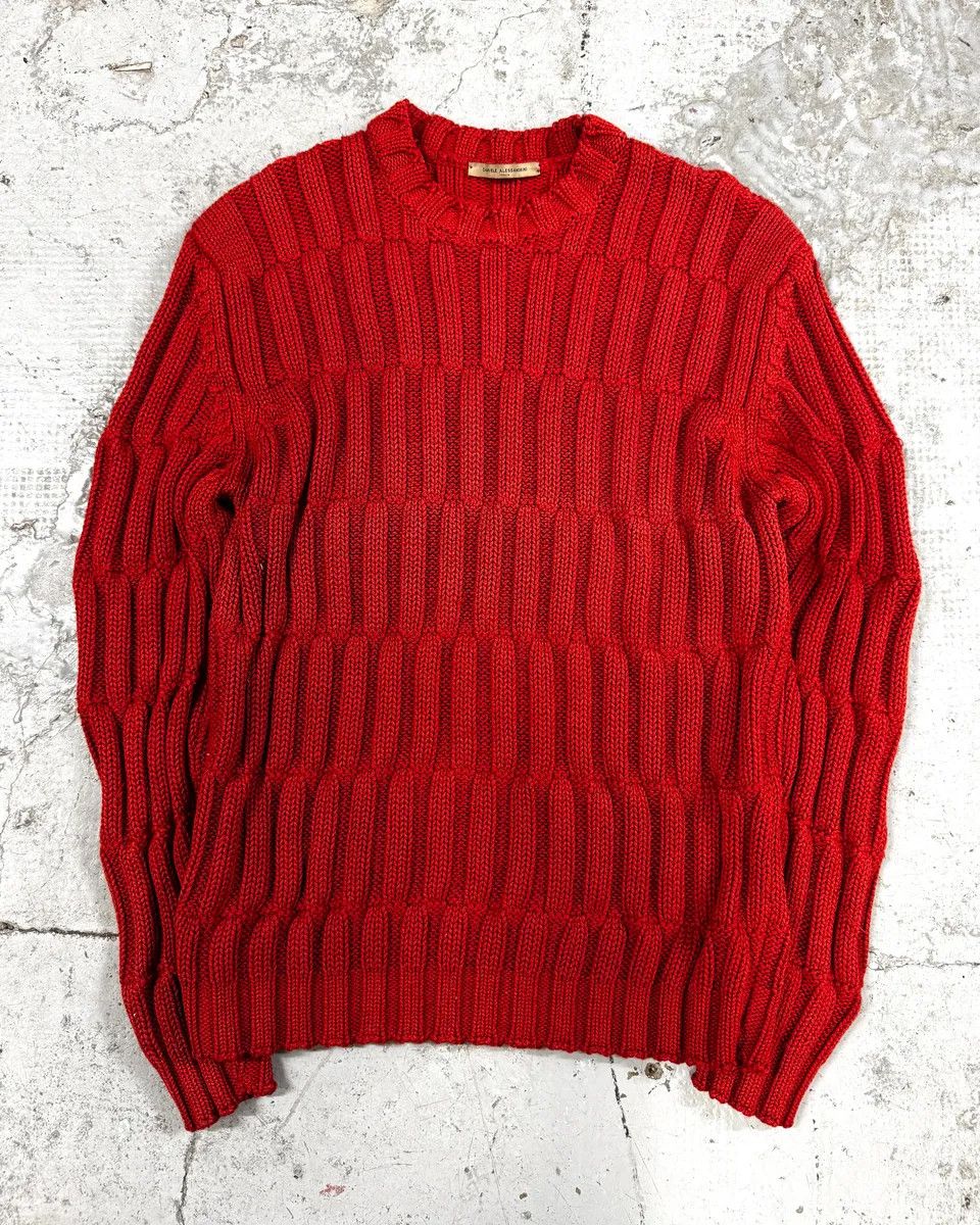 Daniele Alessandrini 2000s Daniele Alessandrini Red Symmetry Sweater Size US S / EU 44-46 / 1 - 1 Thumbnail