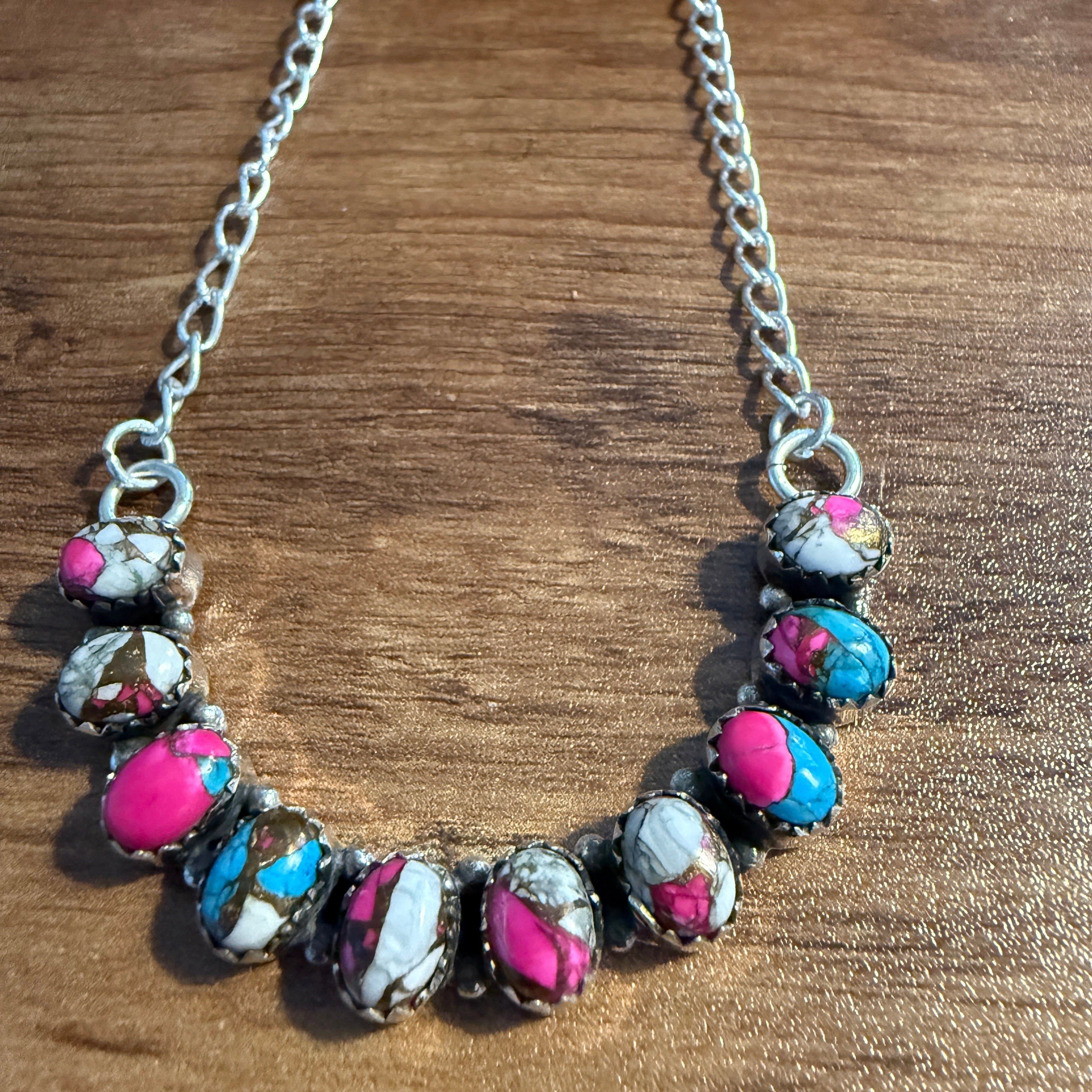 Other Cotton Candy Dalhia Turquoise Gemstone Necklace Silver Size ONE SIZE - 1 Thumbnail