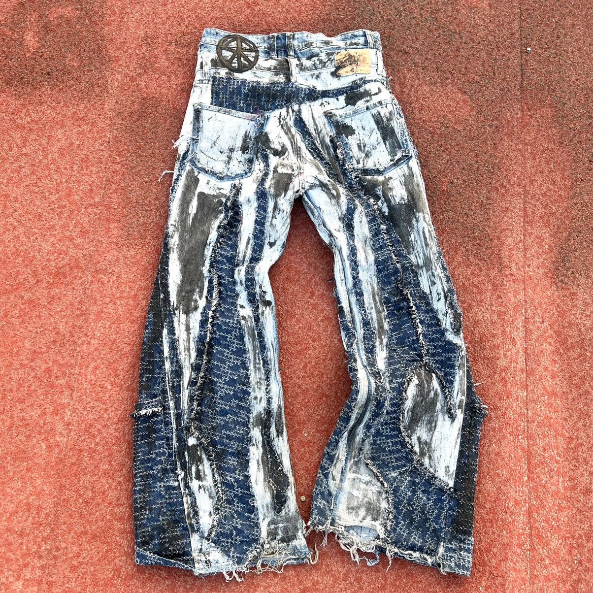 Levi's Double Waist Chaotic Blue Stains Panto Size US 33 - 1 Thumbnail