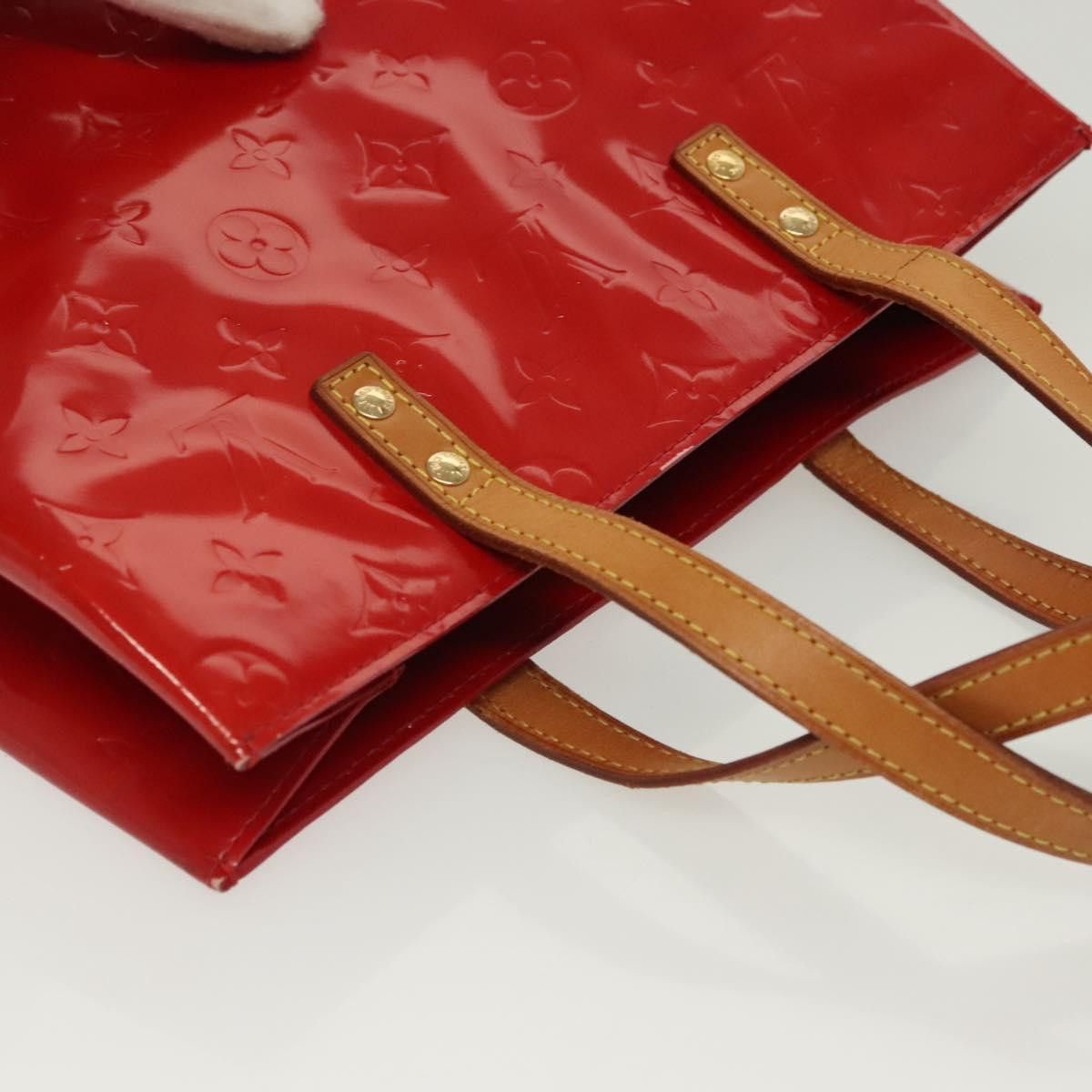 Louis Vuitton LOUIS VUITTON Monogram Vernis Reade MM Hand Bag Red Rouge Size ONE SIZE - 7 Thumbnail