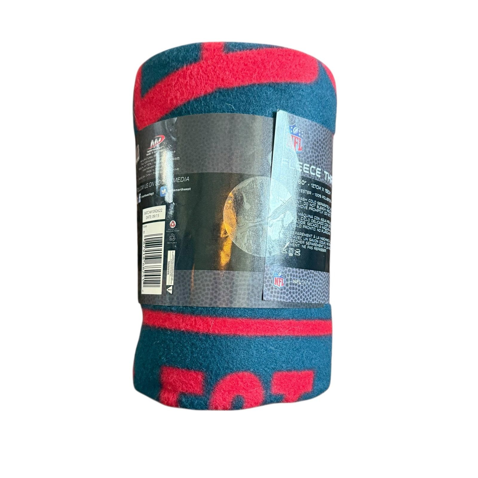 NFL Houston Texans Fleece Throw Blanket NWT Size US S / EU 44-46 / 1 - 2 Thumbnail
