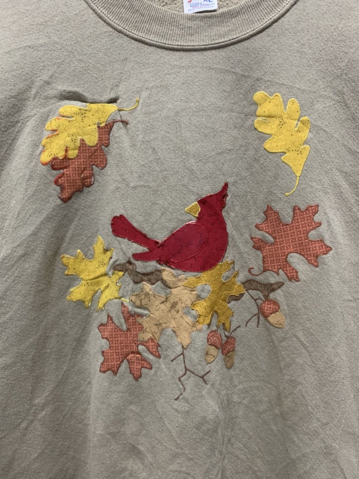 Jerzees Vintage Jerzees Art Cardinal Bird Autumn Leave Sweatshirt Size US XL / EU 56 / 4 - 2 Thumbnail