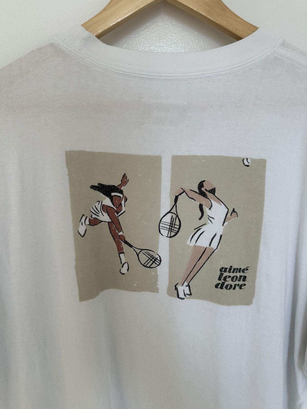 Aime Leon Dore Aime Leon Dore White Tennis T-shirt Size US L / EU 52-54 / 3 - 3 Thumbnail