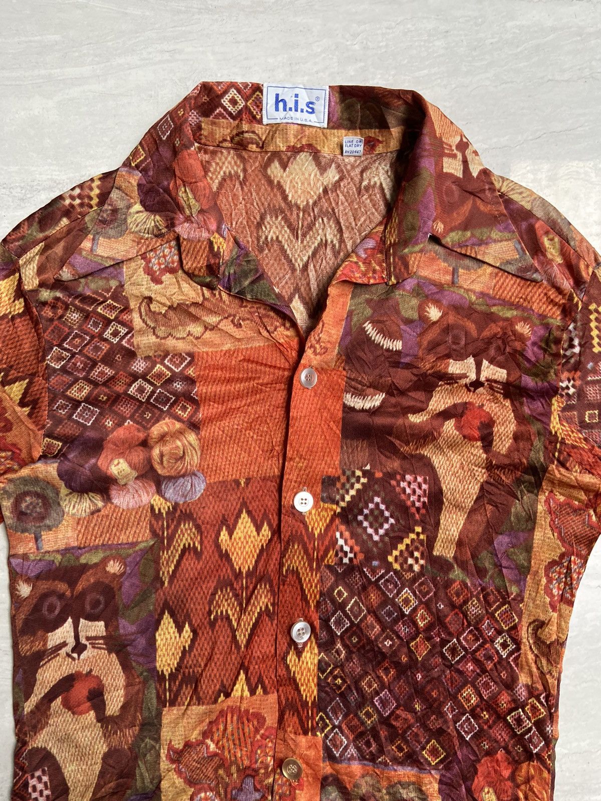 Vintage H.I.S Motive Shirt Made In Usa Size US XS / EU 42 / 0 - 3 Thumbnail