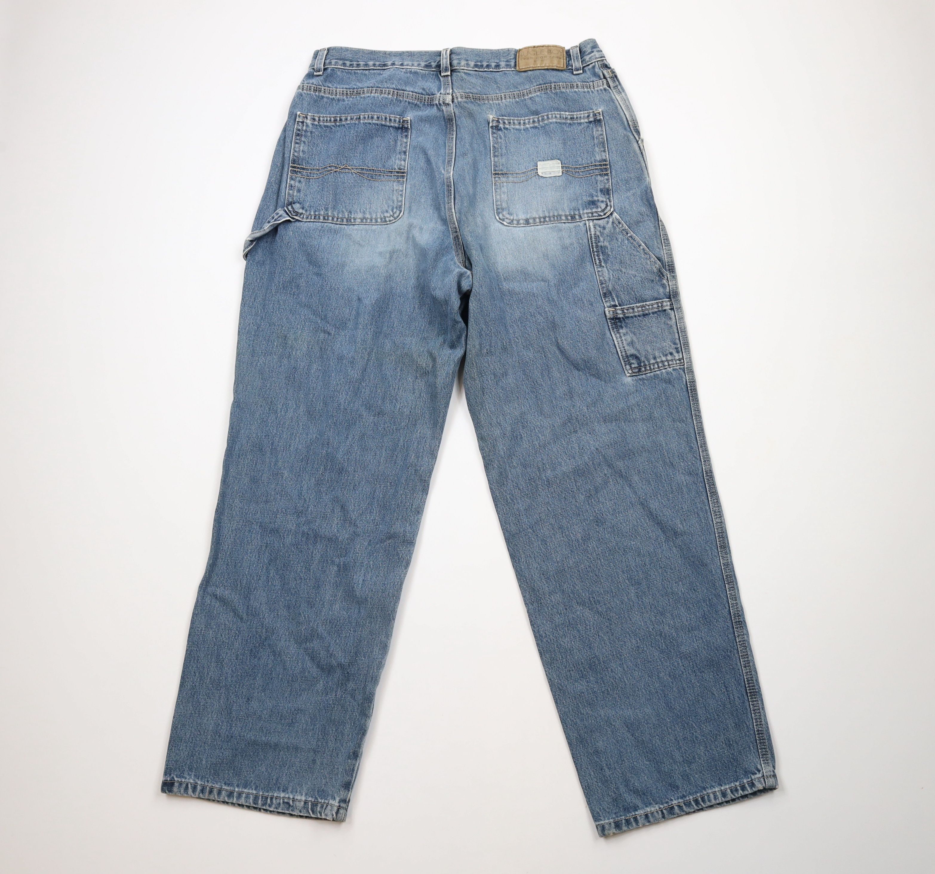 Vintage Vintage 90s Streetwear Wide Leg Carpenter Denim Jeans Blue Size US 34 / EU 50 - 8 Thumbnail