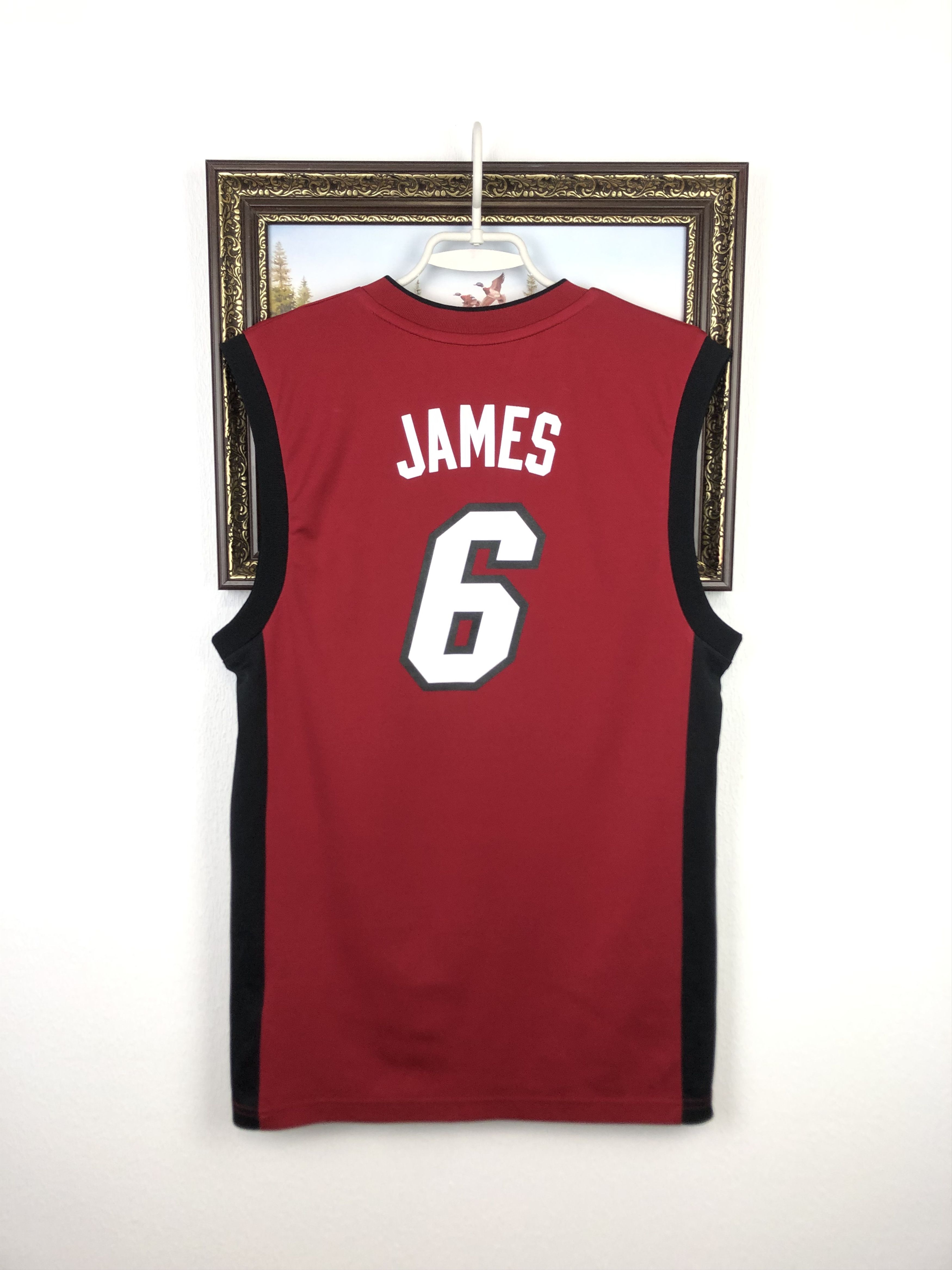 Adidas Vintage Miami Heat NBA Red Jersey #6 James King Tee Size US S / EU 44-46 / 1 - 11 Thumbnail