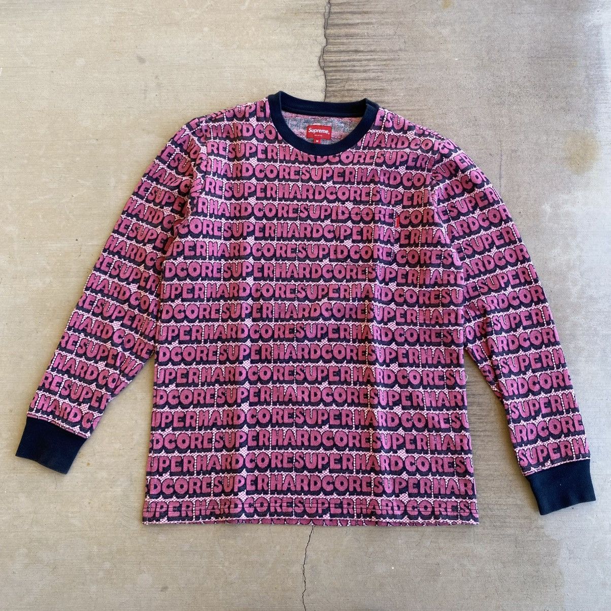 Supreme Super Hardcore Jacquard T-Shirt Longsleeve Pink 2017
