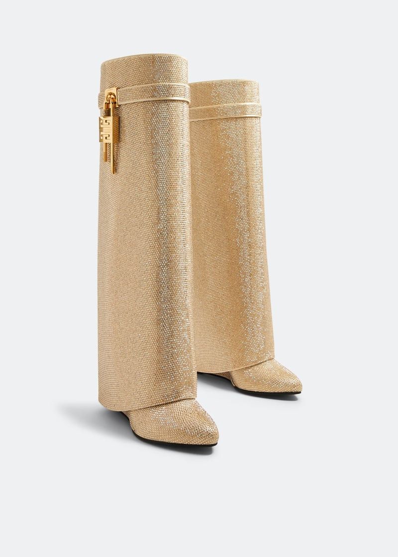 Givenchy o1w1db10525 Shark Lock Pant Boots in Gold Size US 9 / IT 39 - 3 Thumbnail