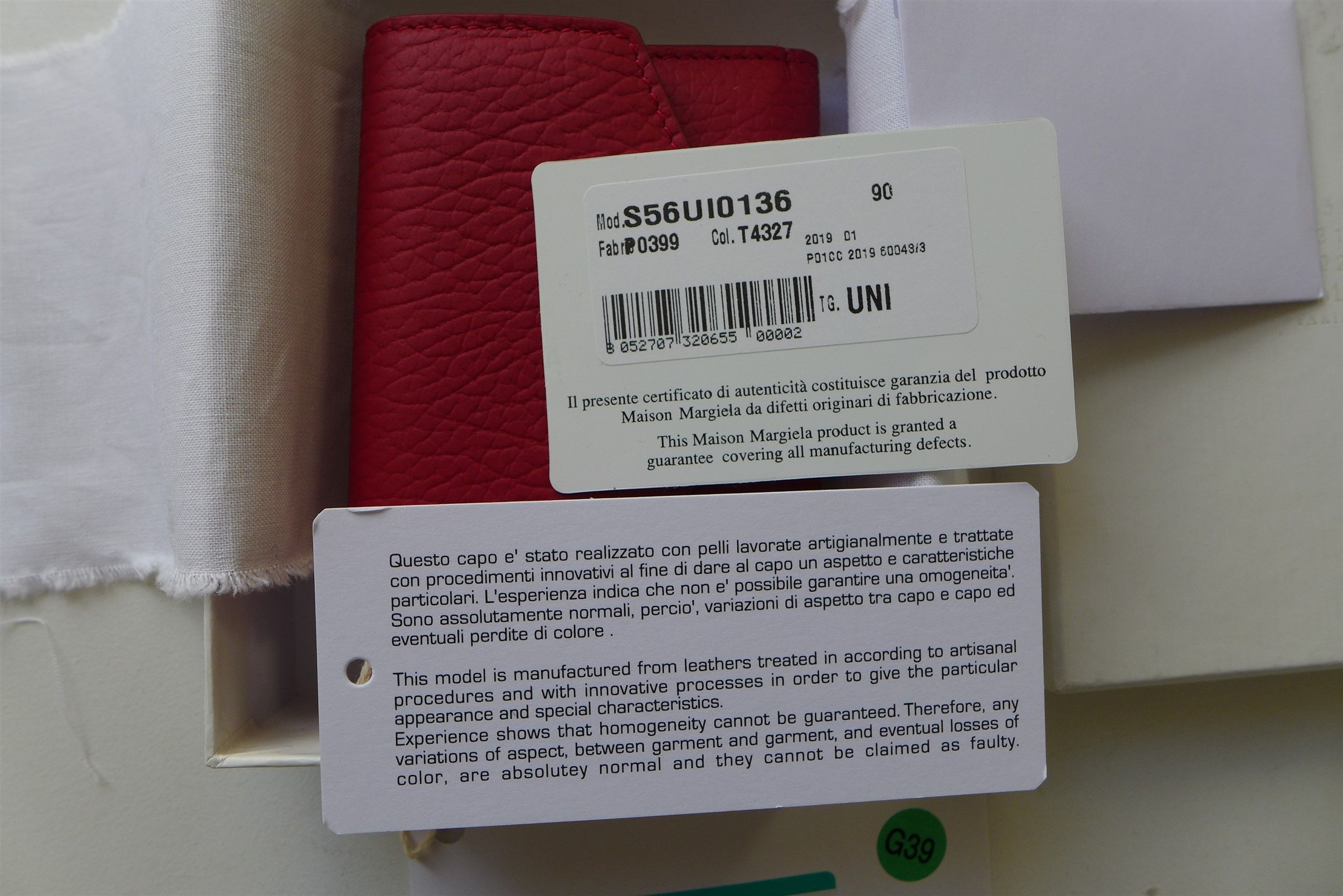 Maison Margiela Margiela Envelope Zip Wallet - Red Calf Leather Size ONE SIZE - 12 Thumbnail