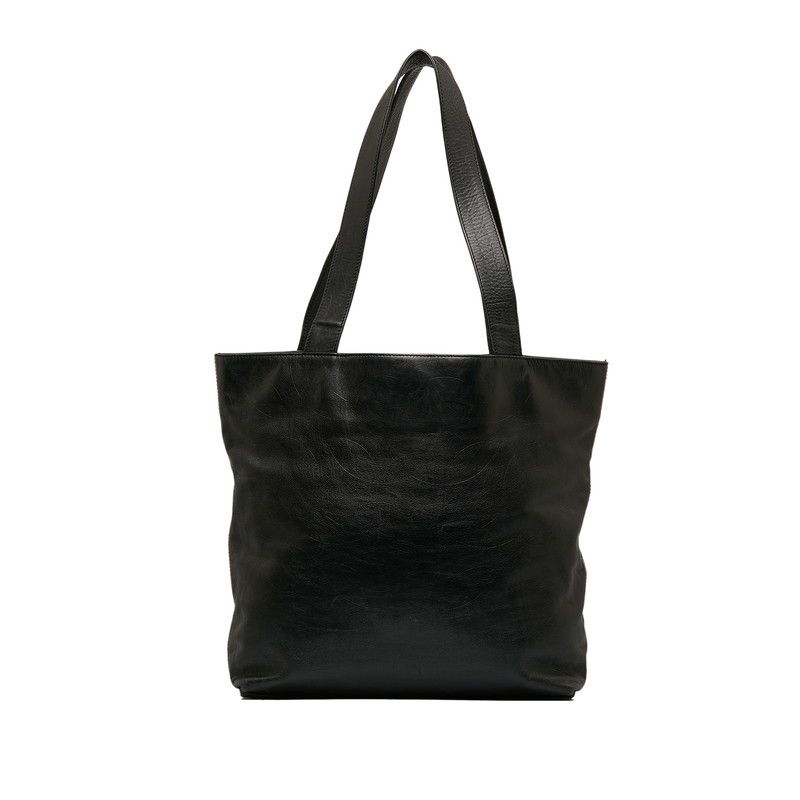 image of Chanel Leather Tote Bag in Black, Women's