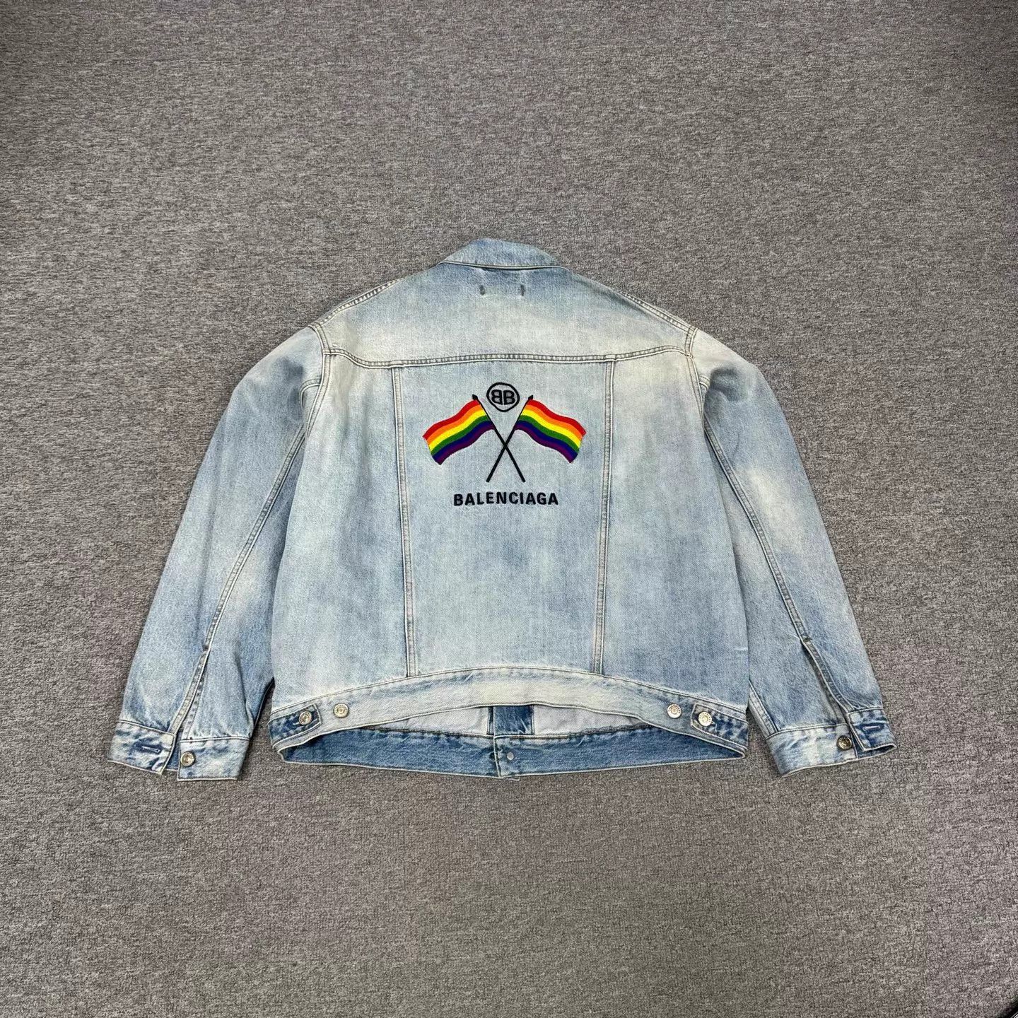 Balenciaga Balenciaga double B rainbow light blue denim 34 Size XXS / US 00 / IT 34 - 1 Thumbnail